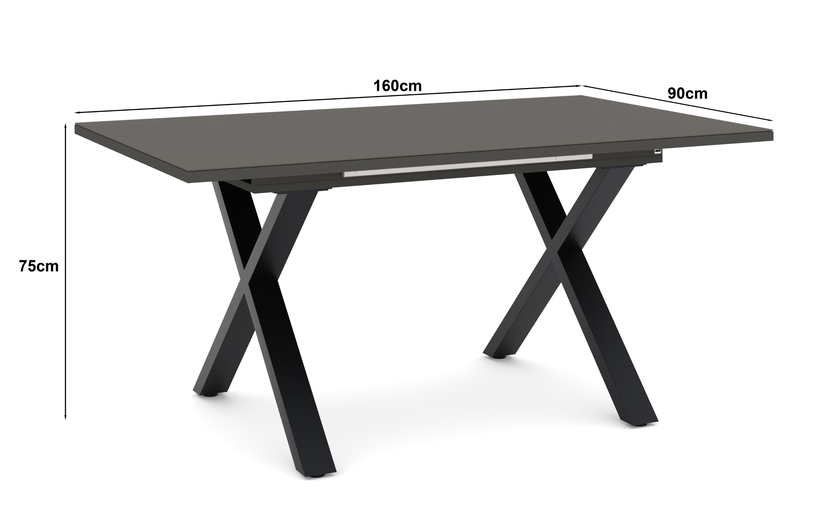 Esstisch Reno, anthrazit/schwarz