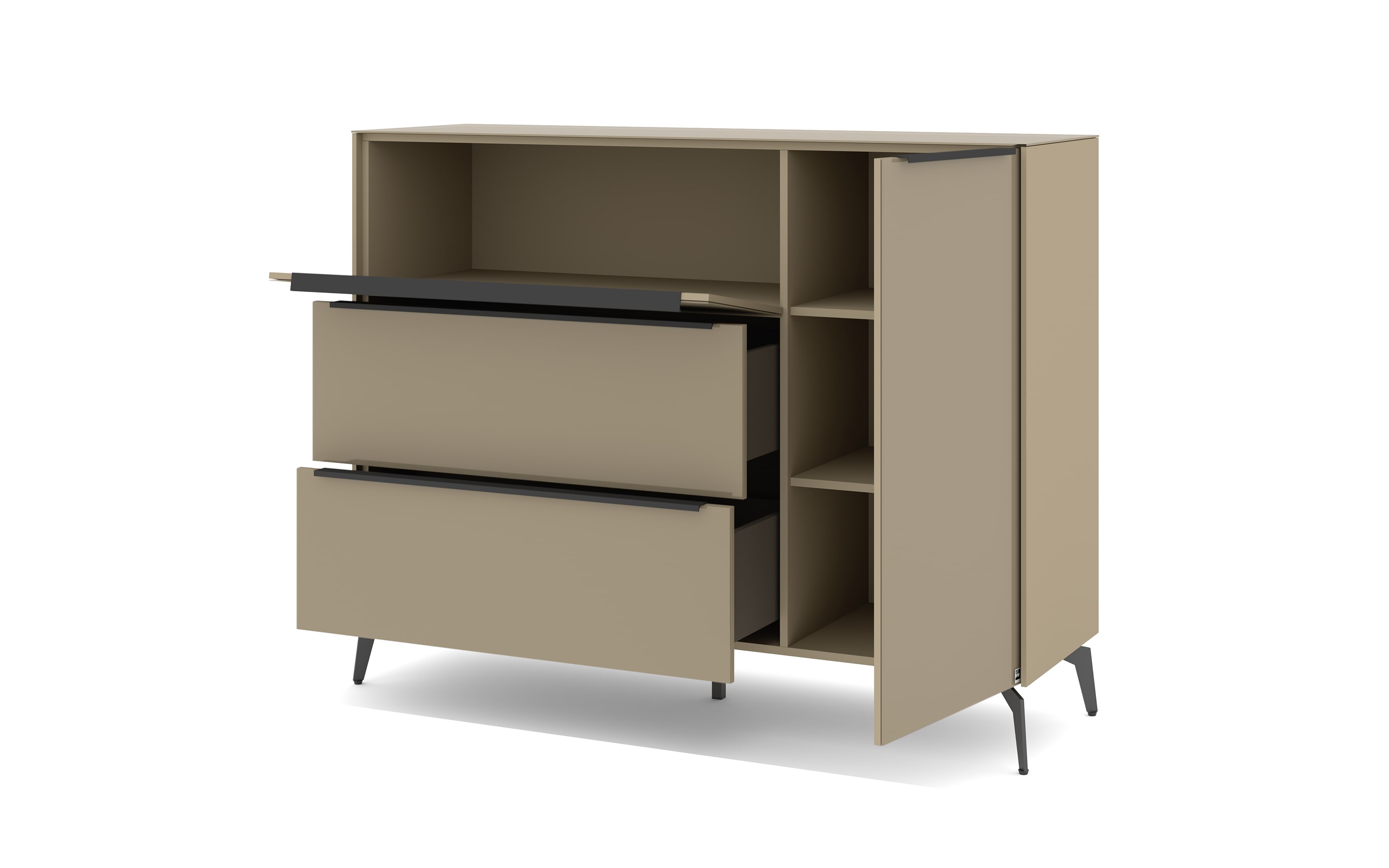 Kommode Reno, taupe/graphit