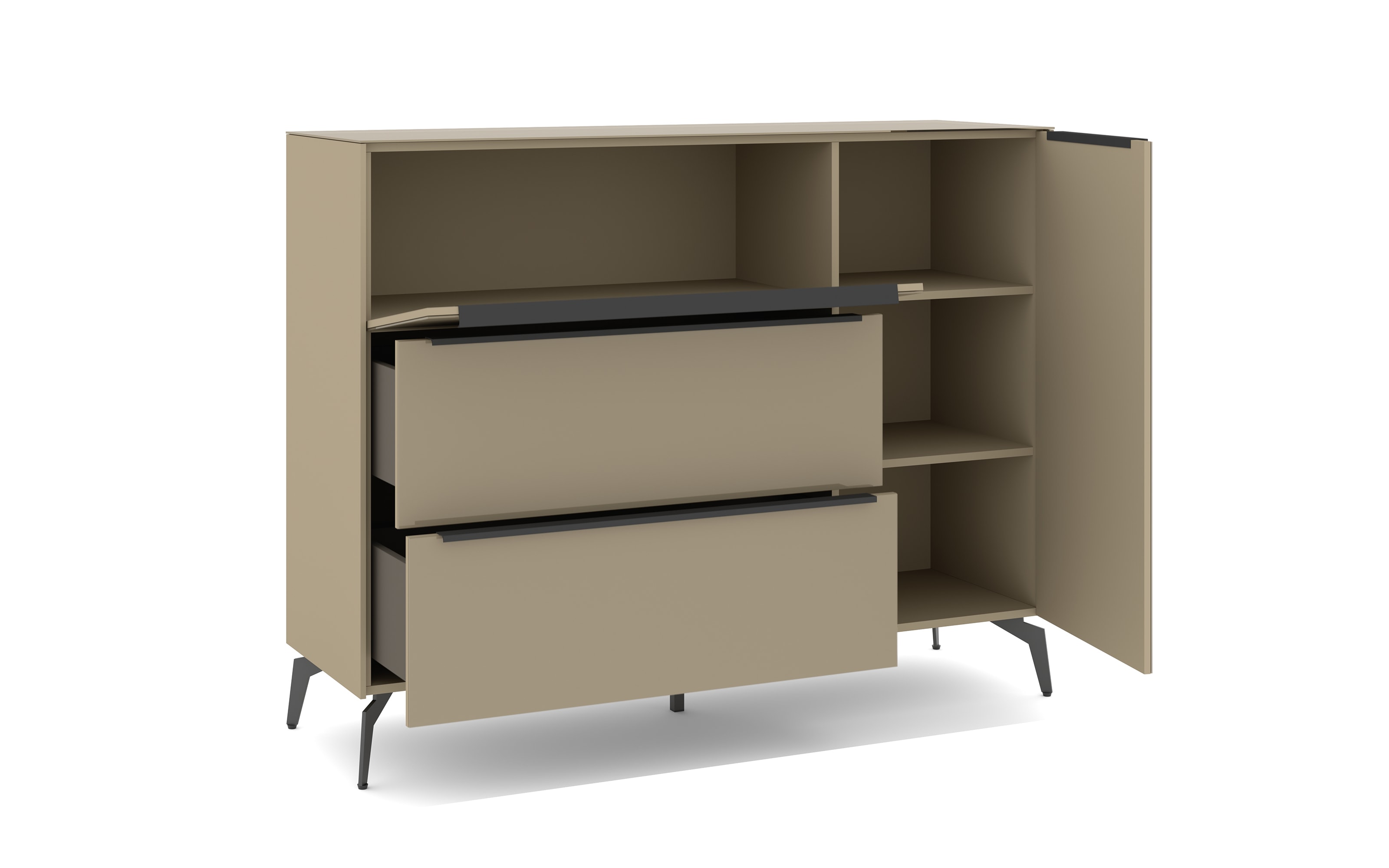 Kommode Reno, taupe/graphit