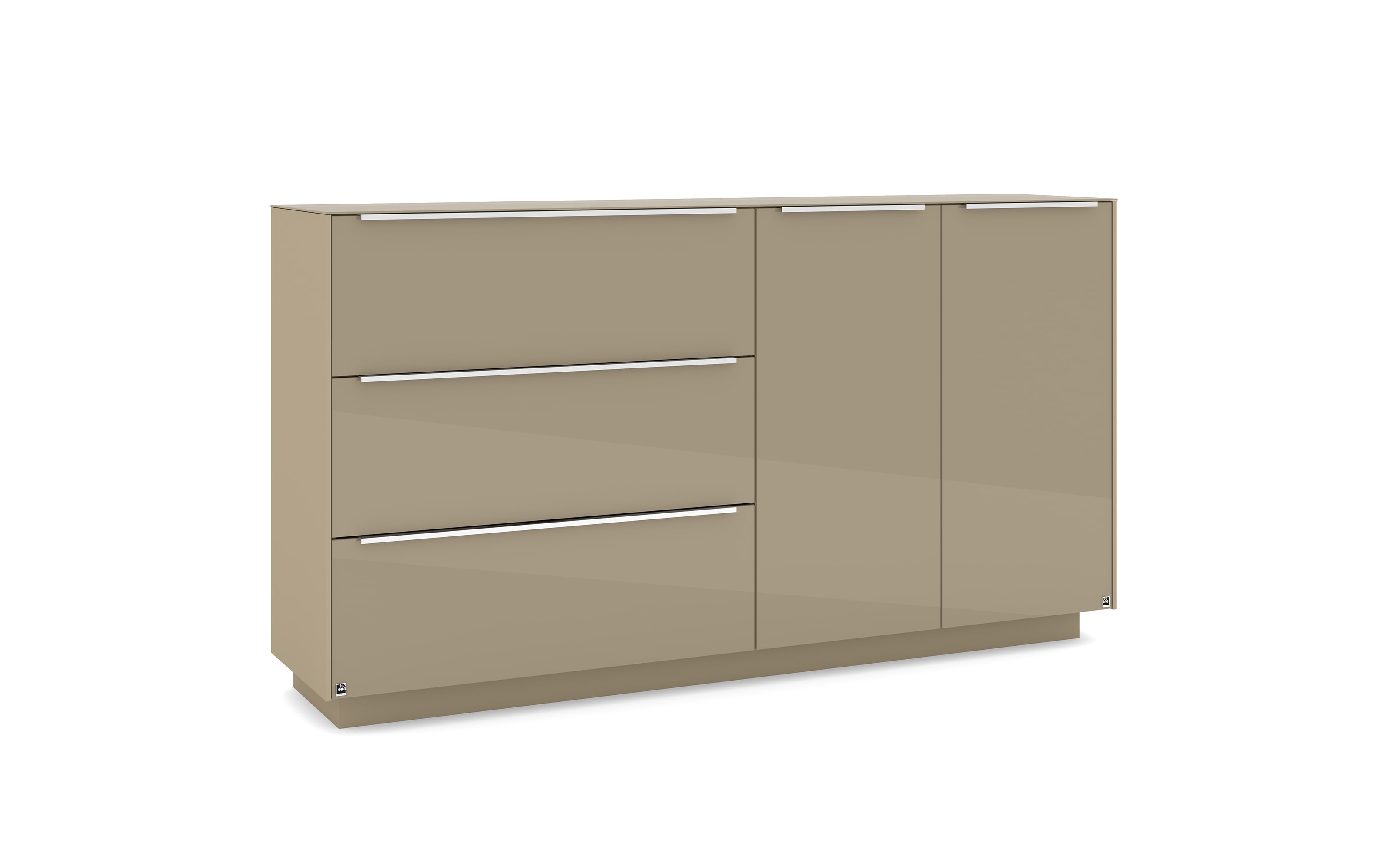 Kommode Reno, taupe/Edelstahl-Nachbildung