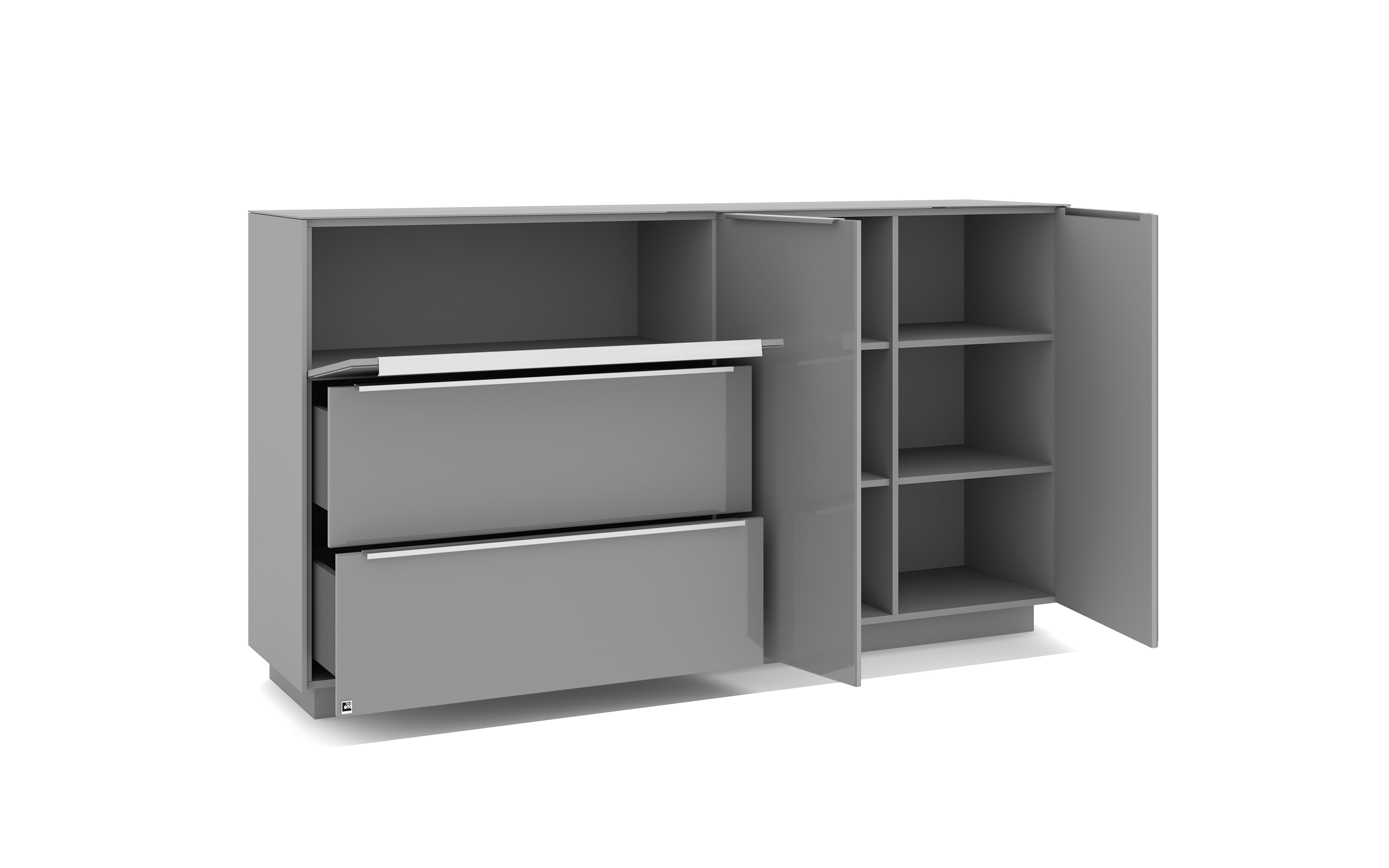 Kommode Reno, taupe/Edelstahl-Nachbildung