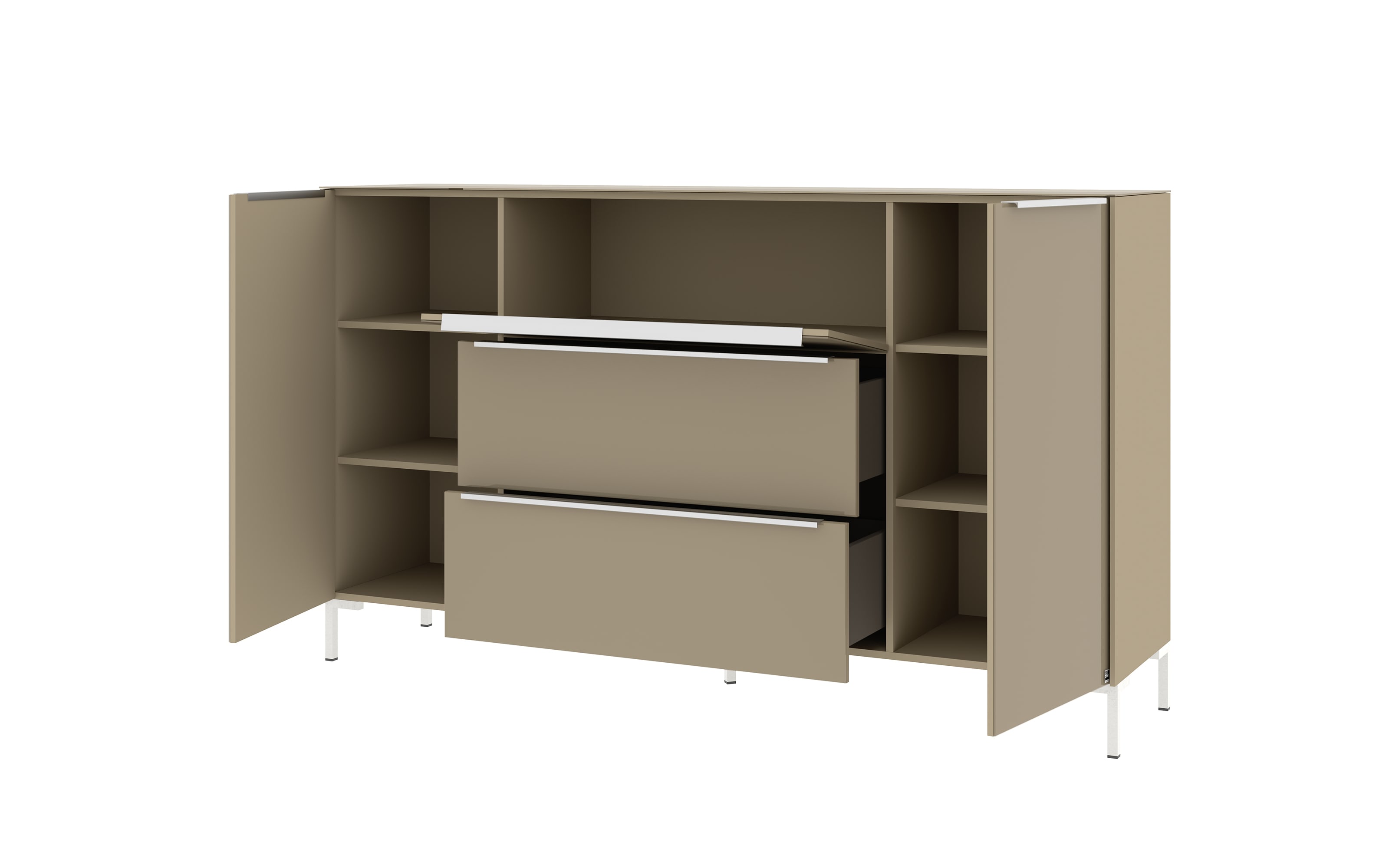 Kommode Reno, taupe/Edelstahl