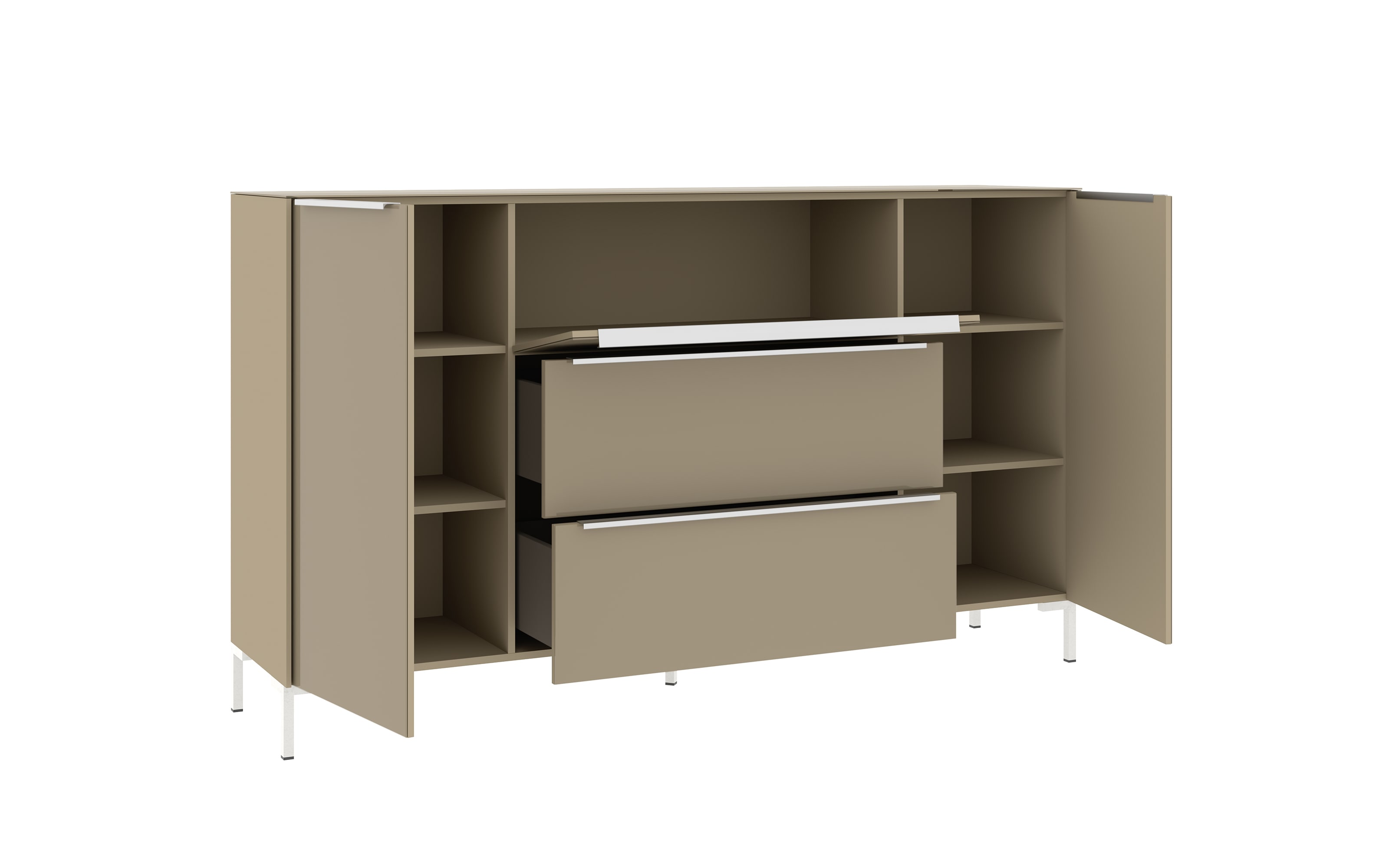 Kommode Reno, taupe/Edelstahl