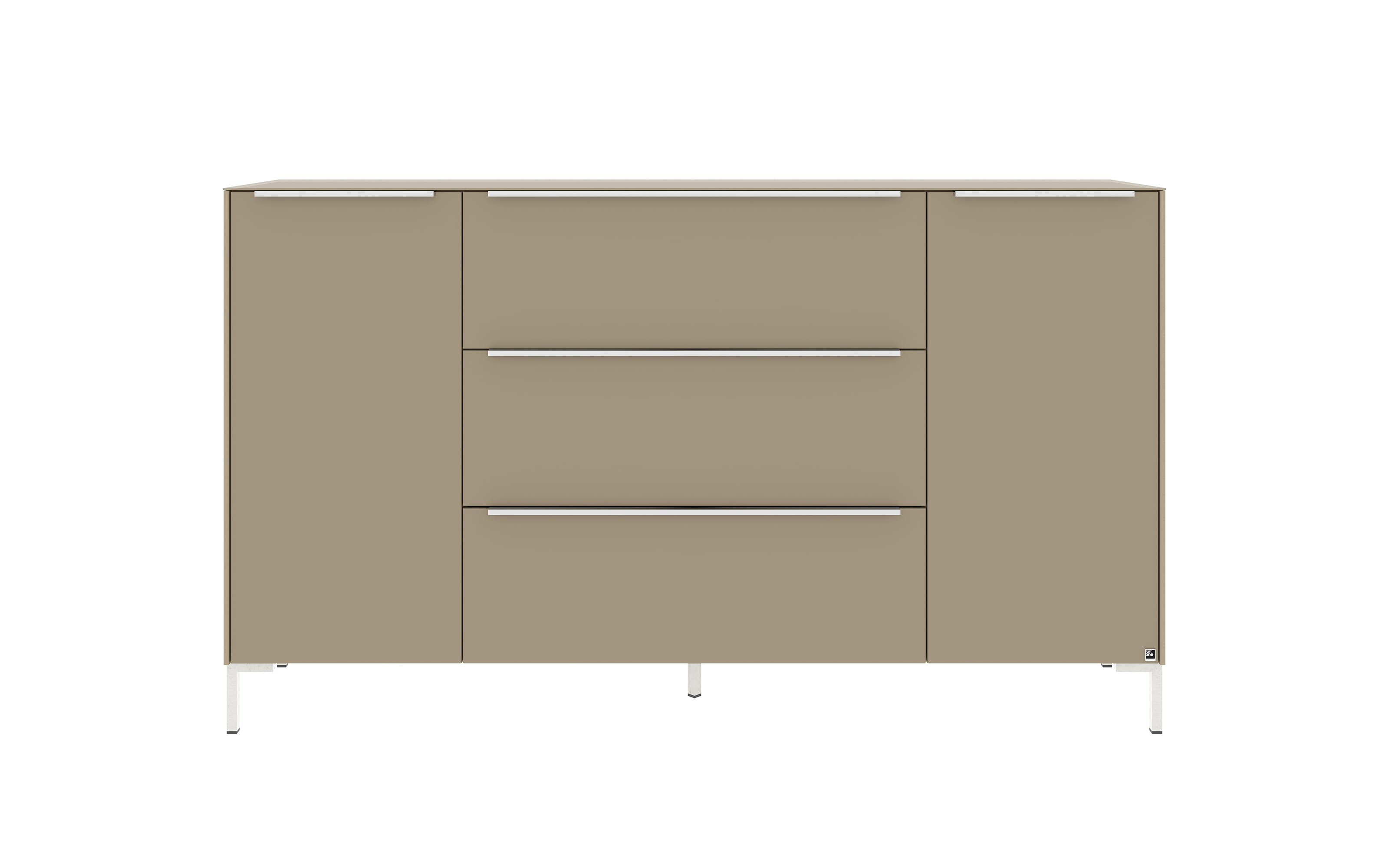 Kommode Reno, taupe/Edelstahl