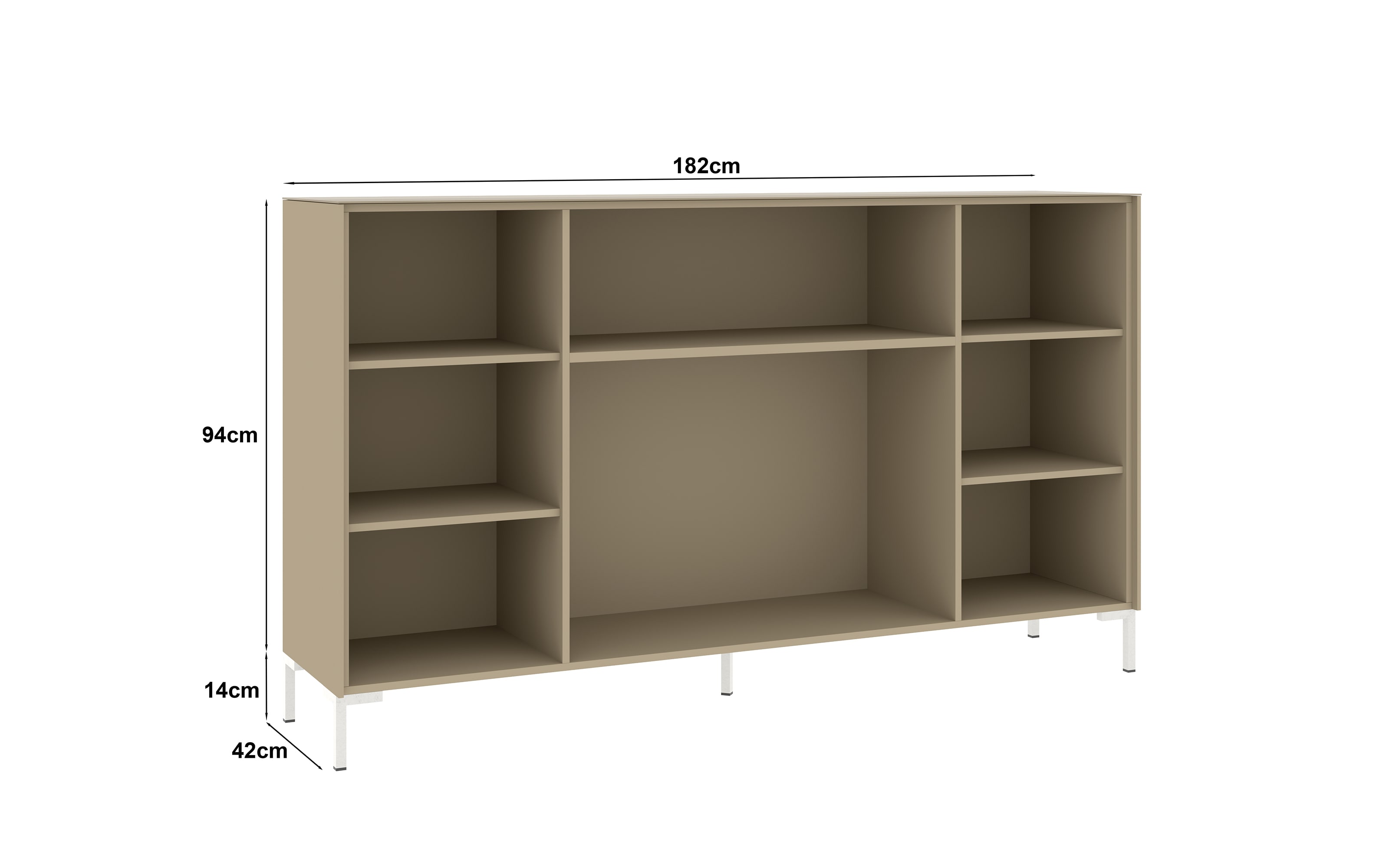 Kommode Reno, taupe/Edelstahl