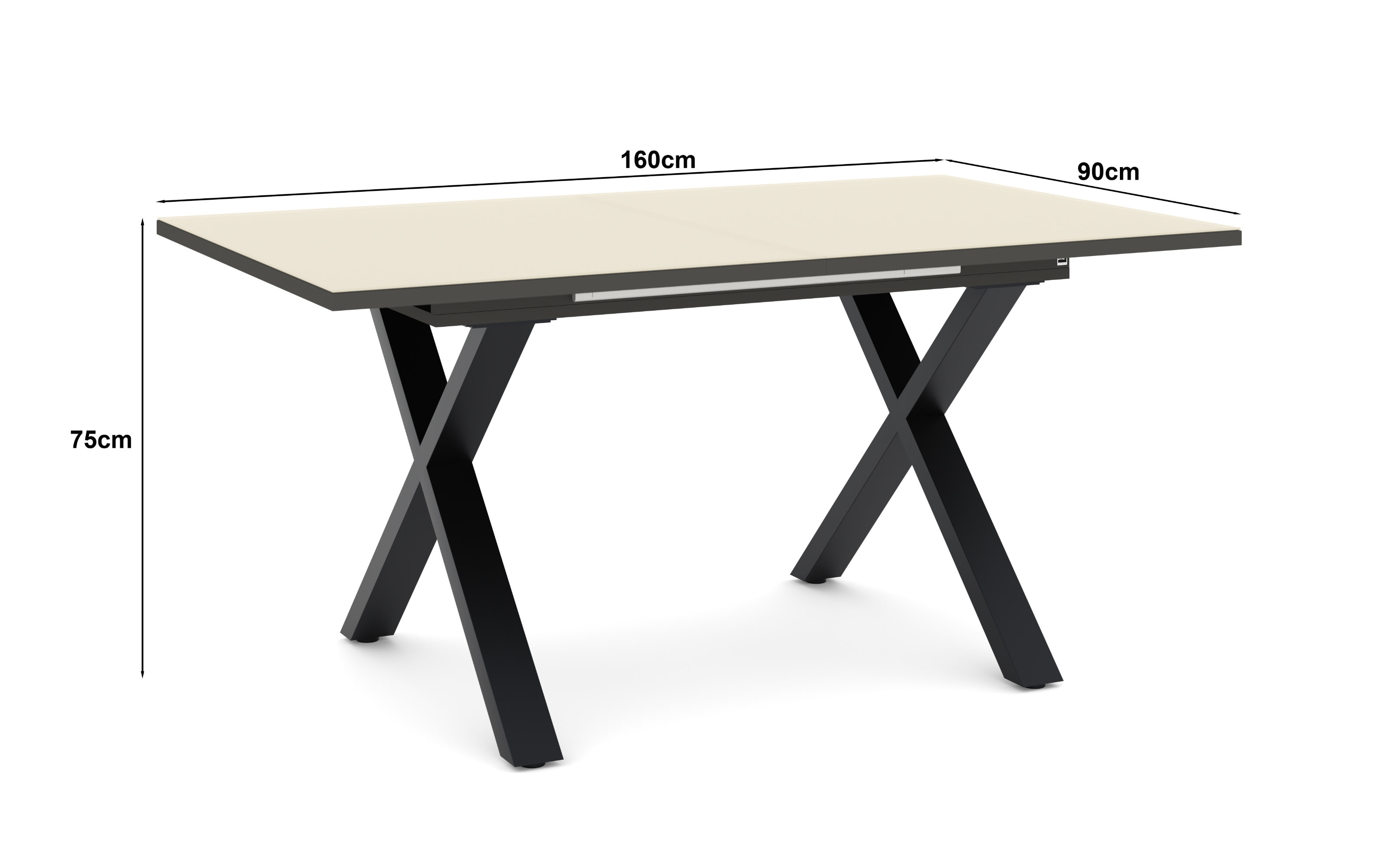 Esstisch Reno, kaschmir/schwarz