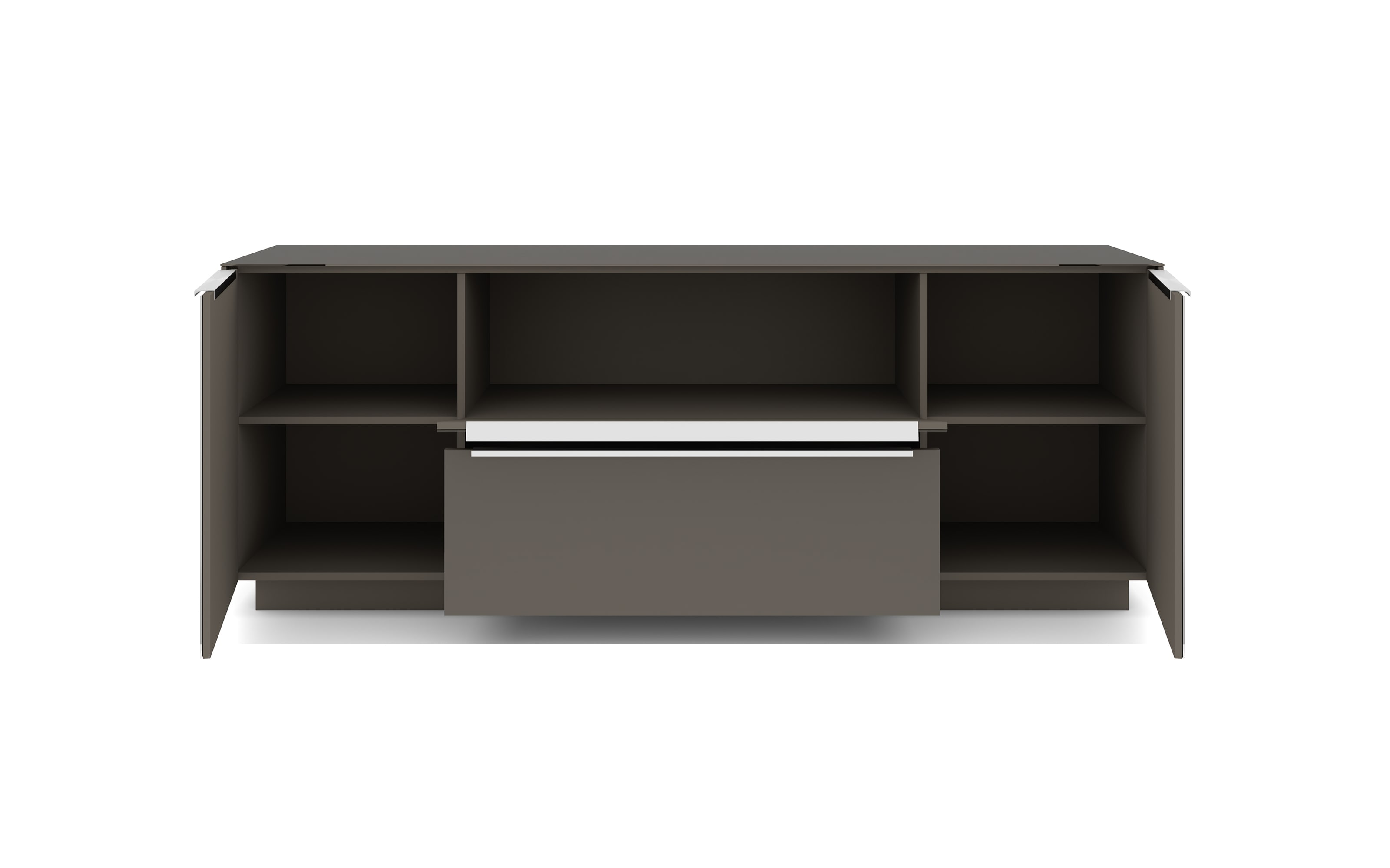 Lowboard Reno, anthrazit/Edelstahl