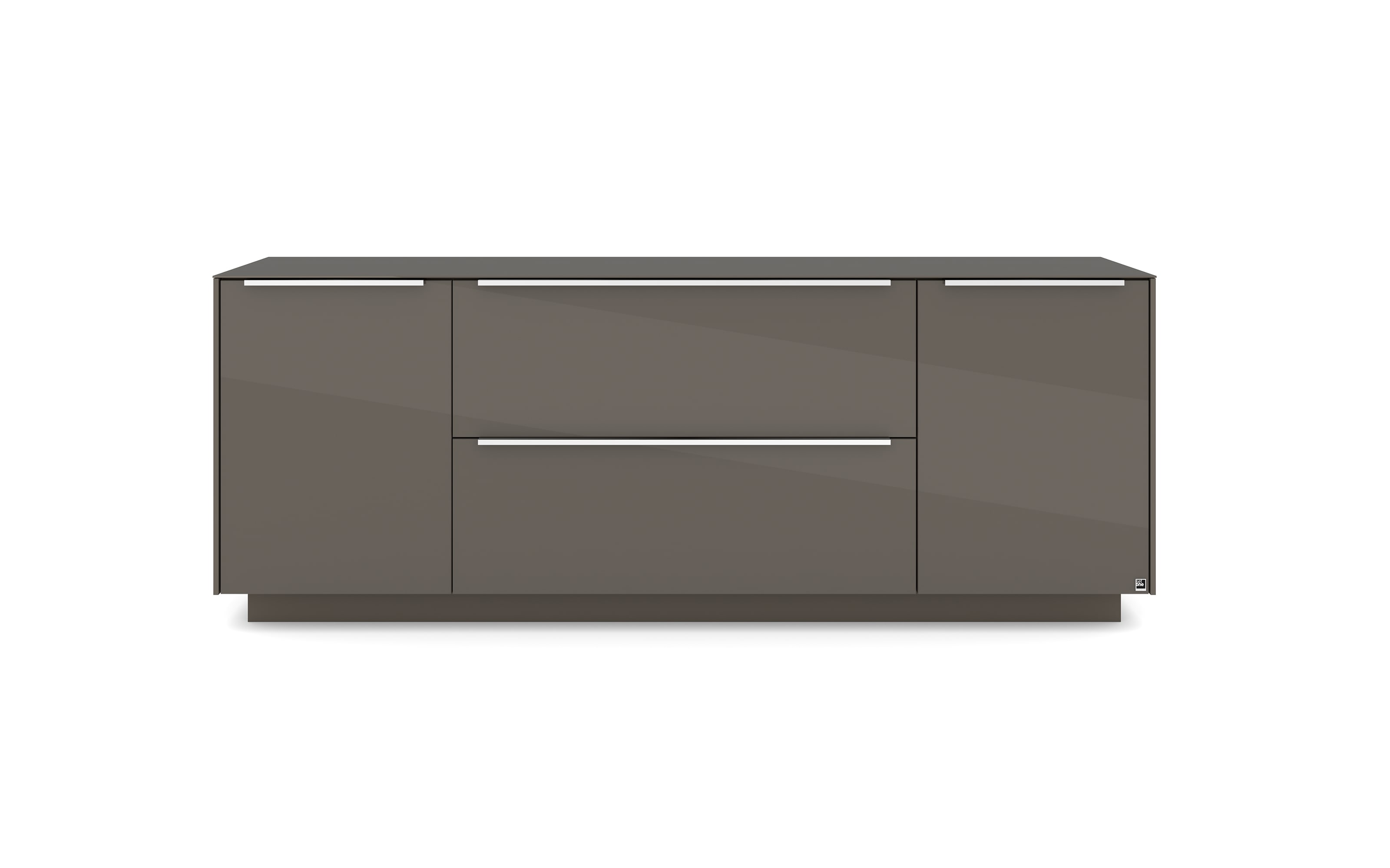 Lowboard Reno, anthrazit/Edelstahl