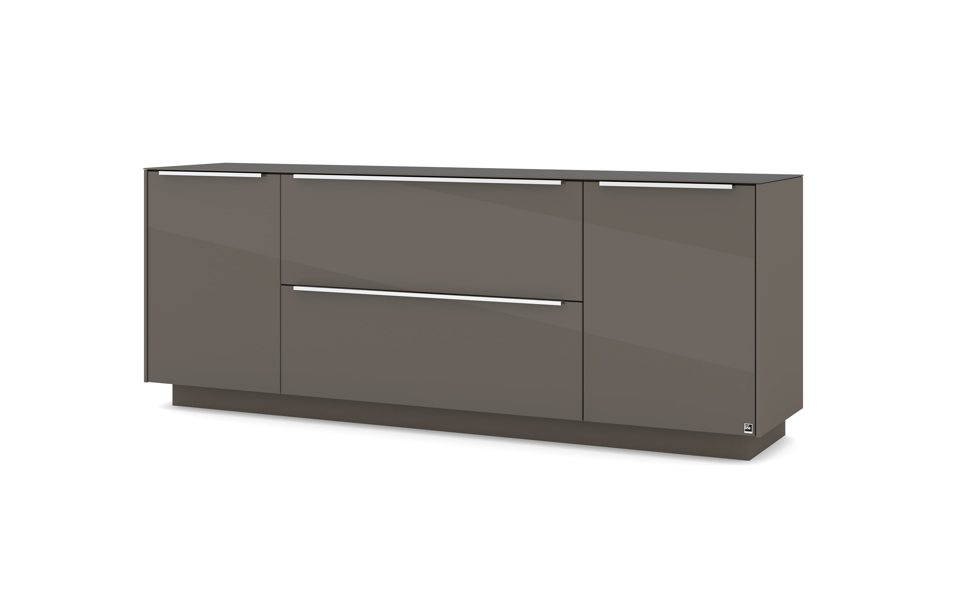 Lowboard Reno, anthrazit/Edelstahl