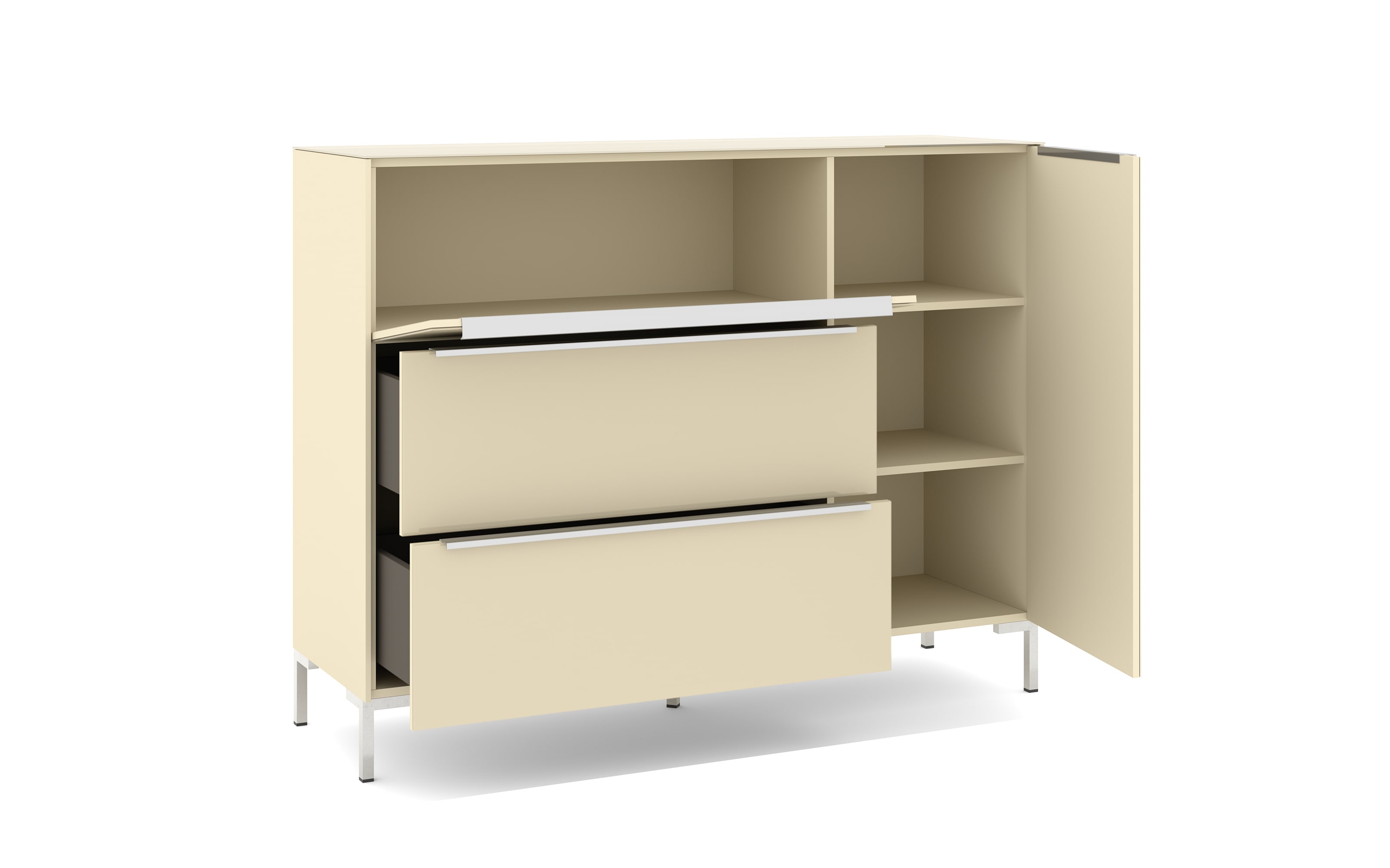 Kommode Reno, kaschmir/Edelstahl-Nachbildung