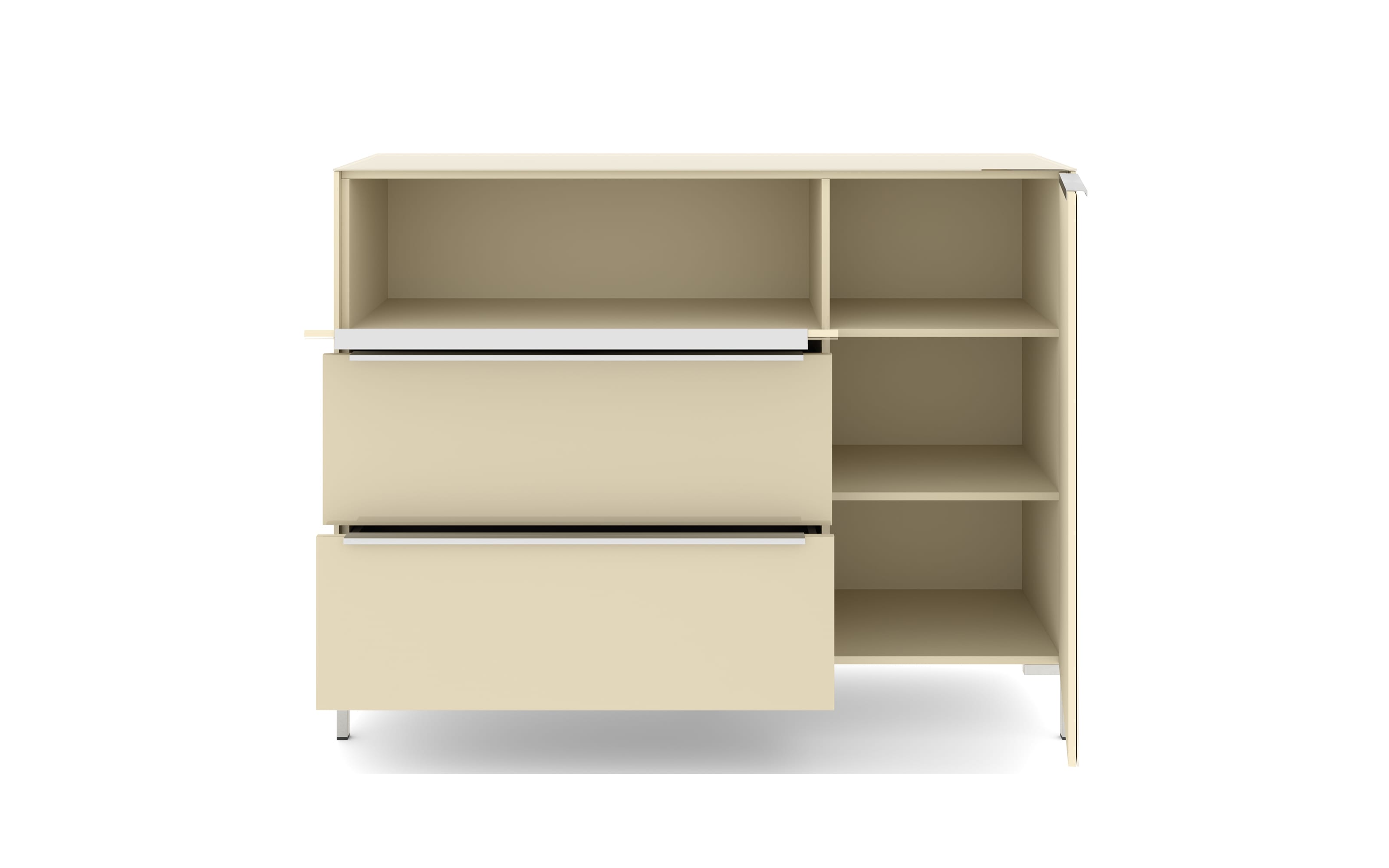 Kommode Reno, kaschmir/Edelstahl-Nachbildung