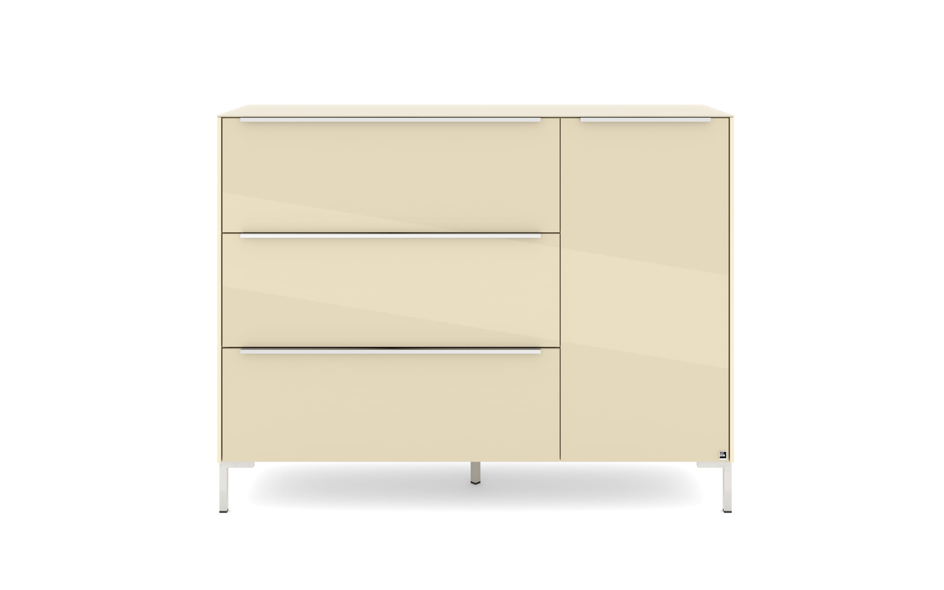 Kommode Reno, kaschmir/Edelstahl-Nachbildung