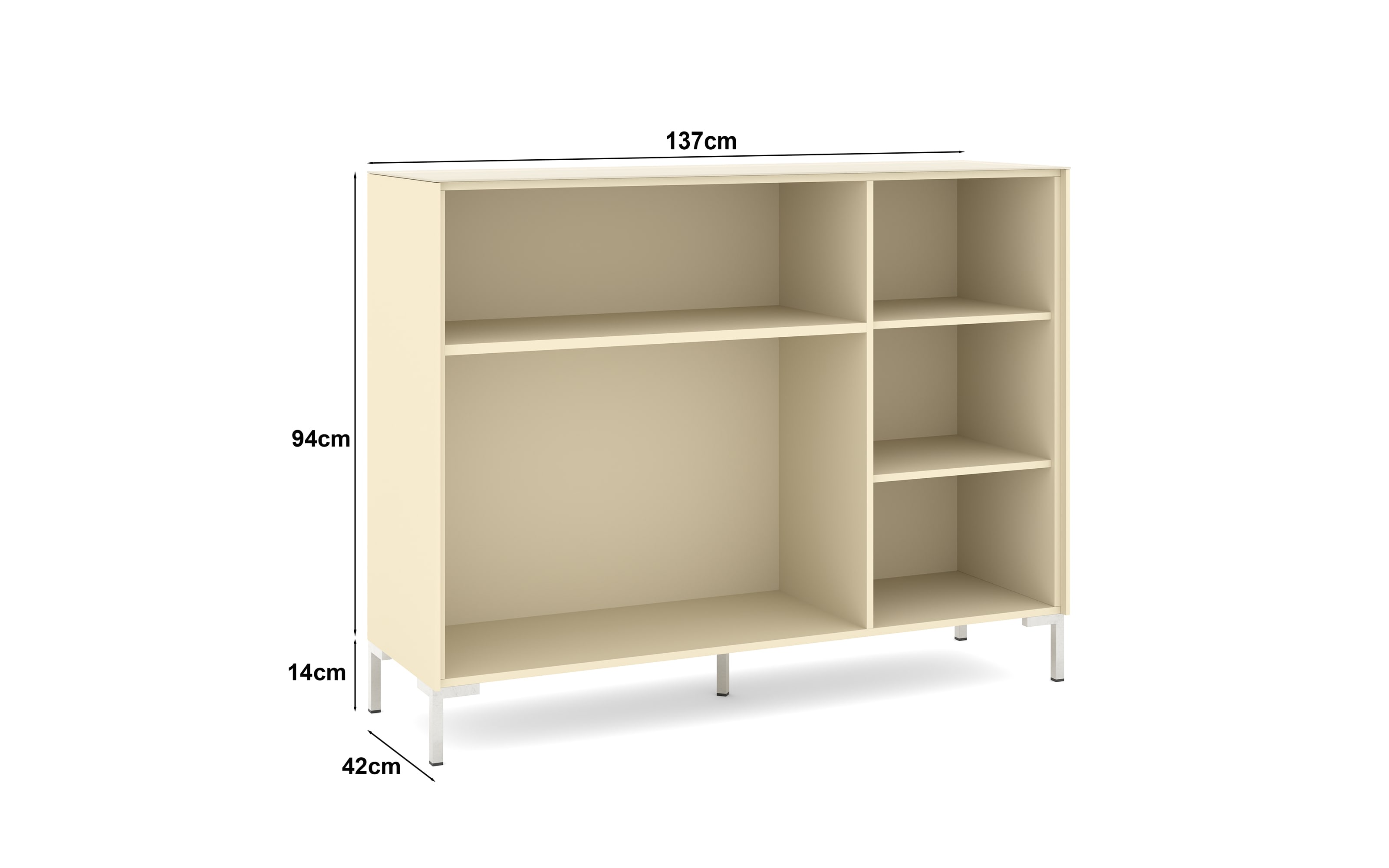 Kommode Reno, kaschmir/Edelstahl-Nachbildung