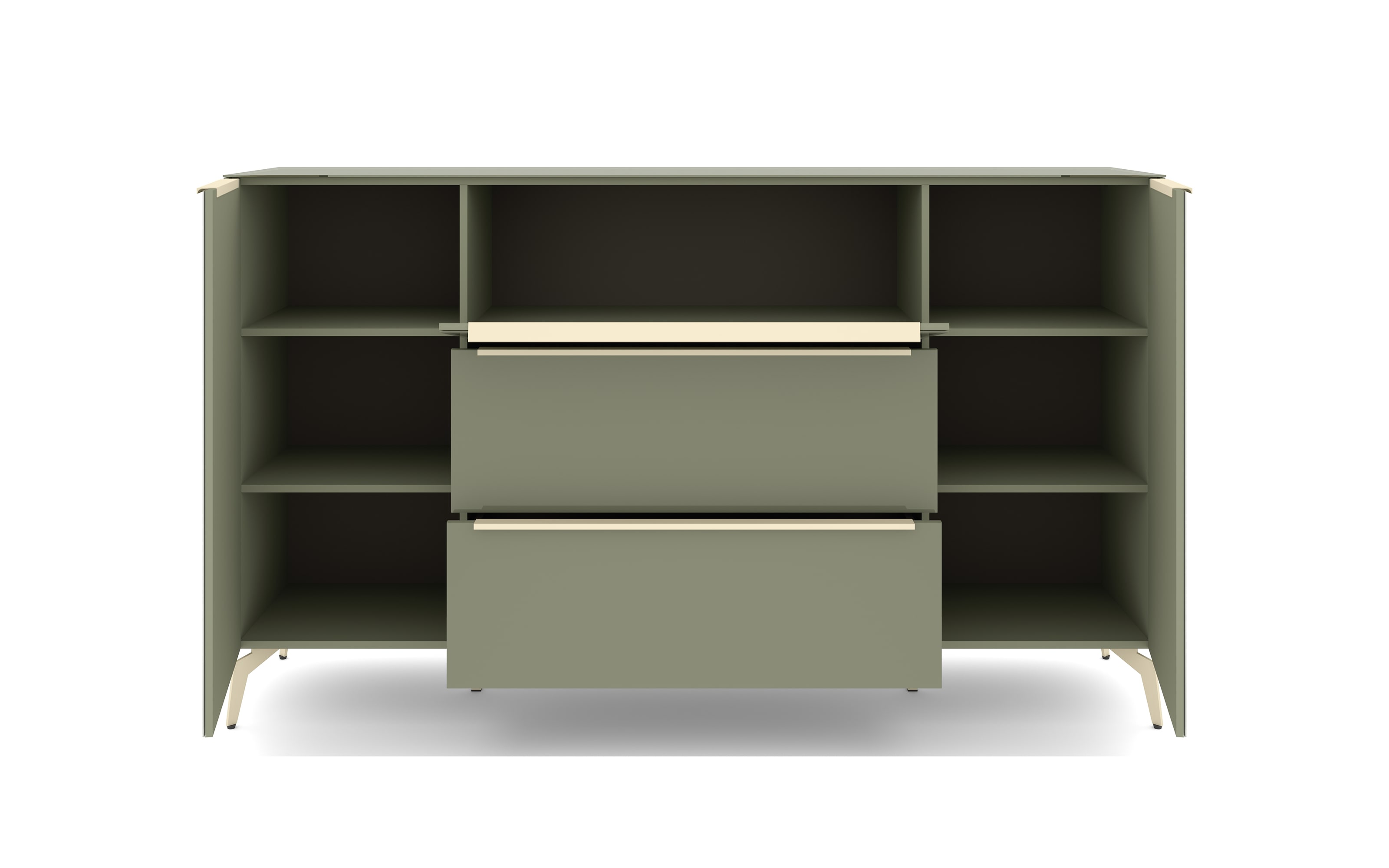 Kommode Reno, olivgrün/kaschmir