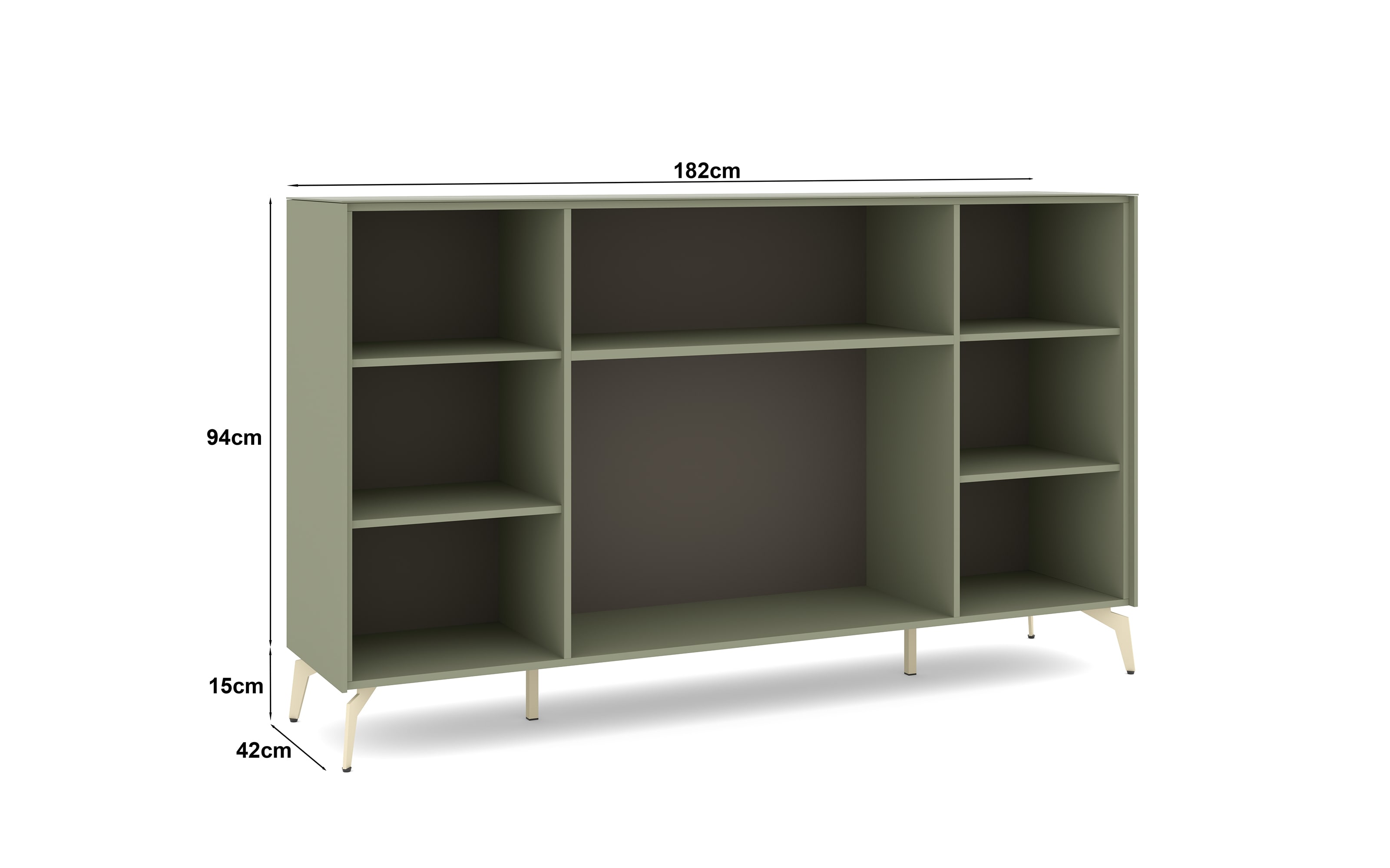 Kommode Reno, olivgrün/kaschmir