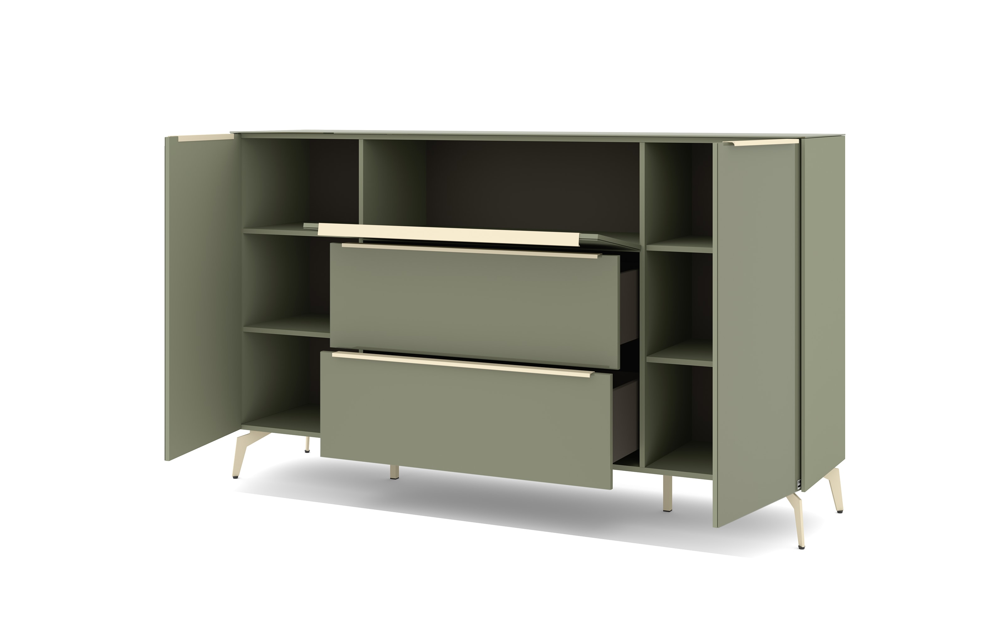 Kommode Reno, olivgrün/kaschmir