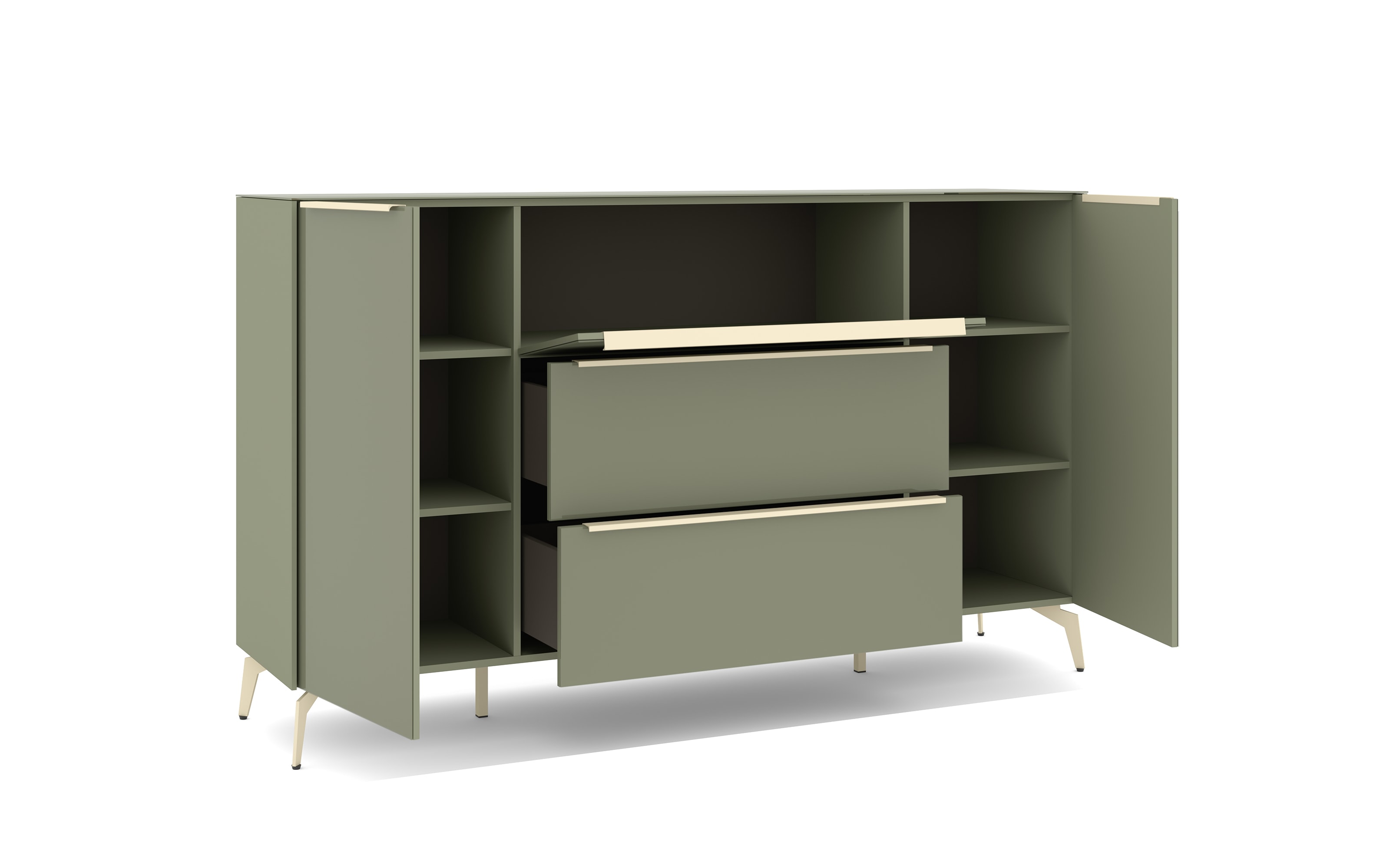 Kommode Reno, olivgrün/kaschmir