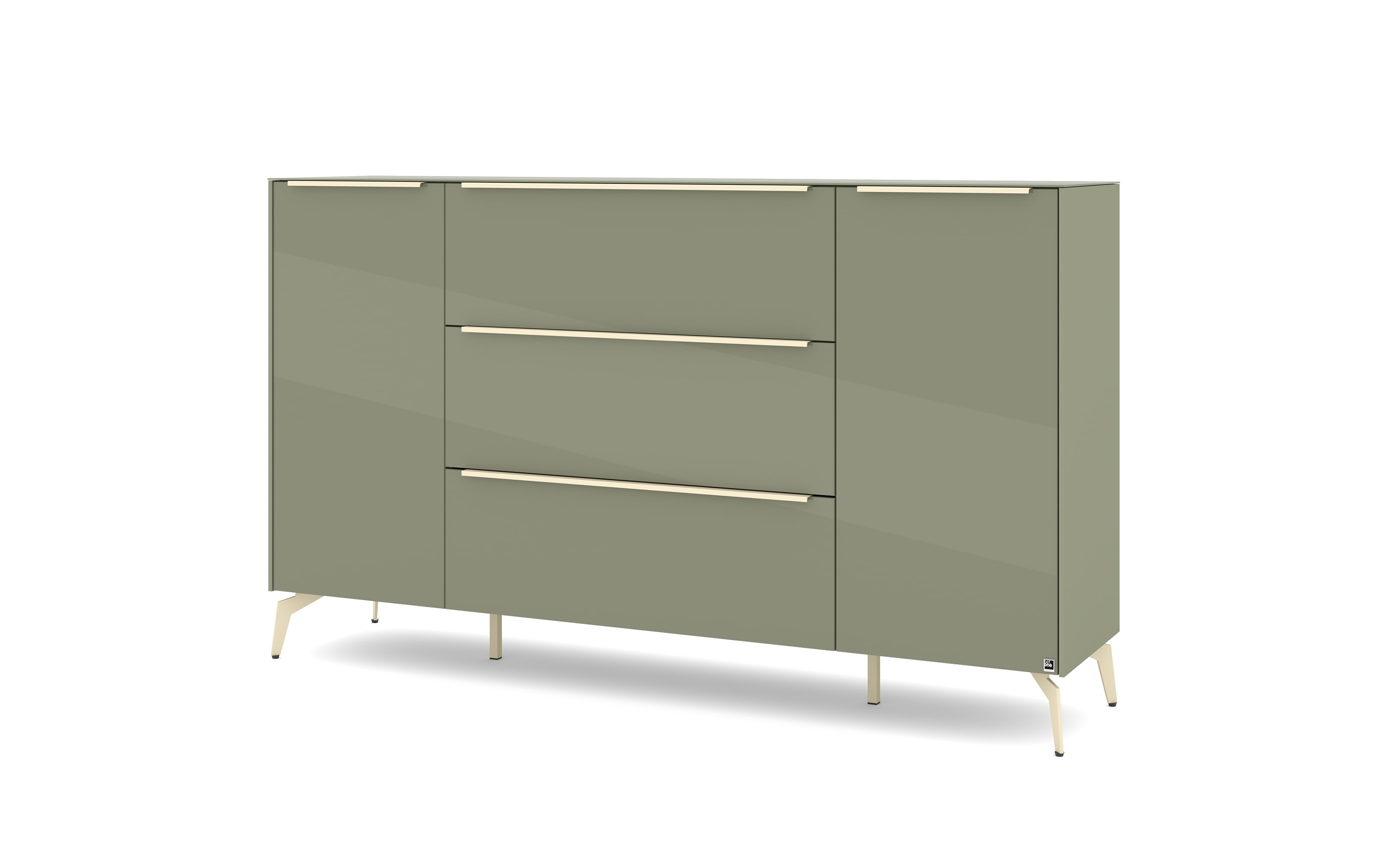 Kommode Reno, olivgrün/kaschmir