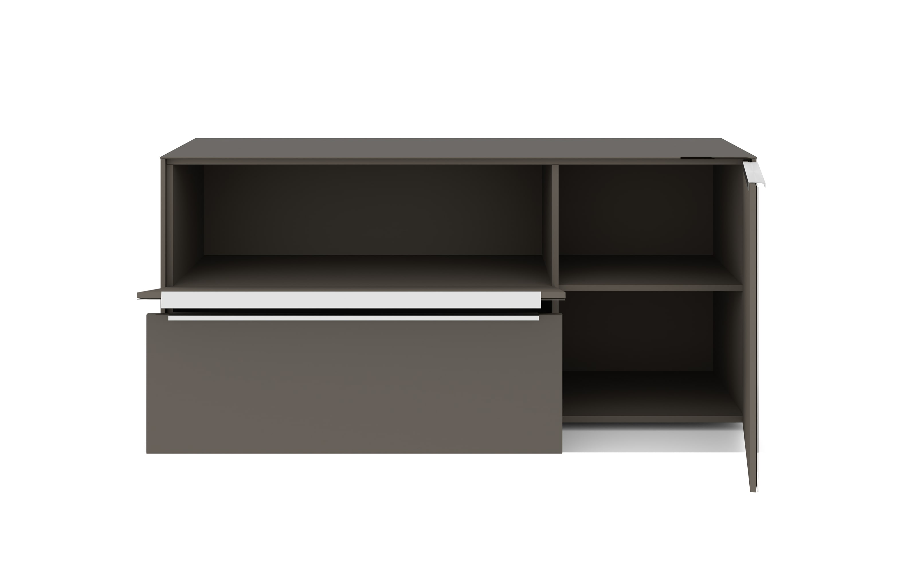 Lowboard Reno, anthrazit/Edelstahl-Nachbildung