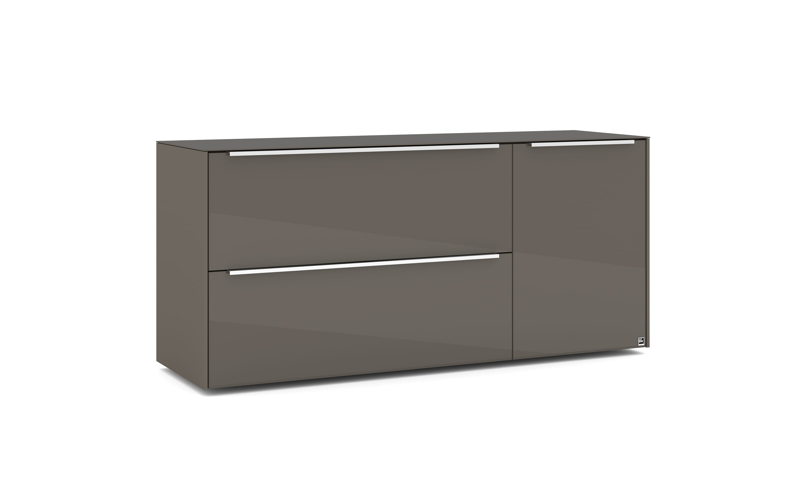 Lowboard Reno, anthrazit/Edelstahl-Nachbildung