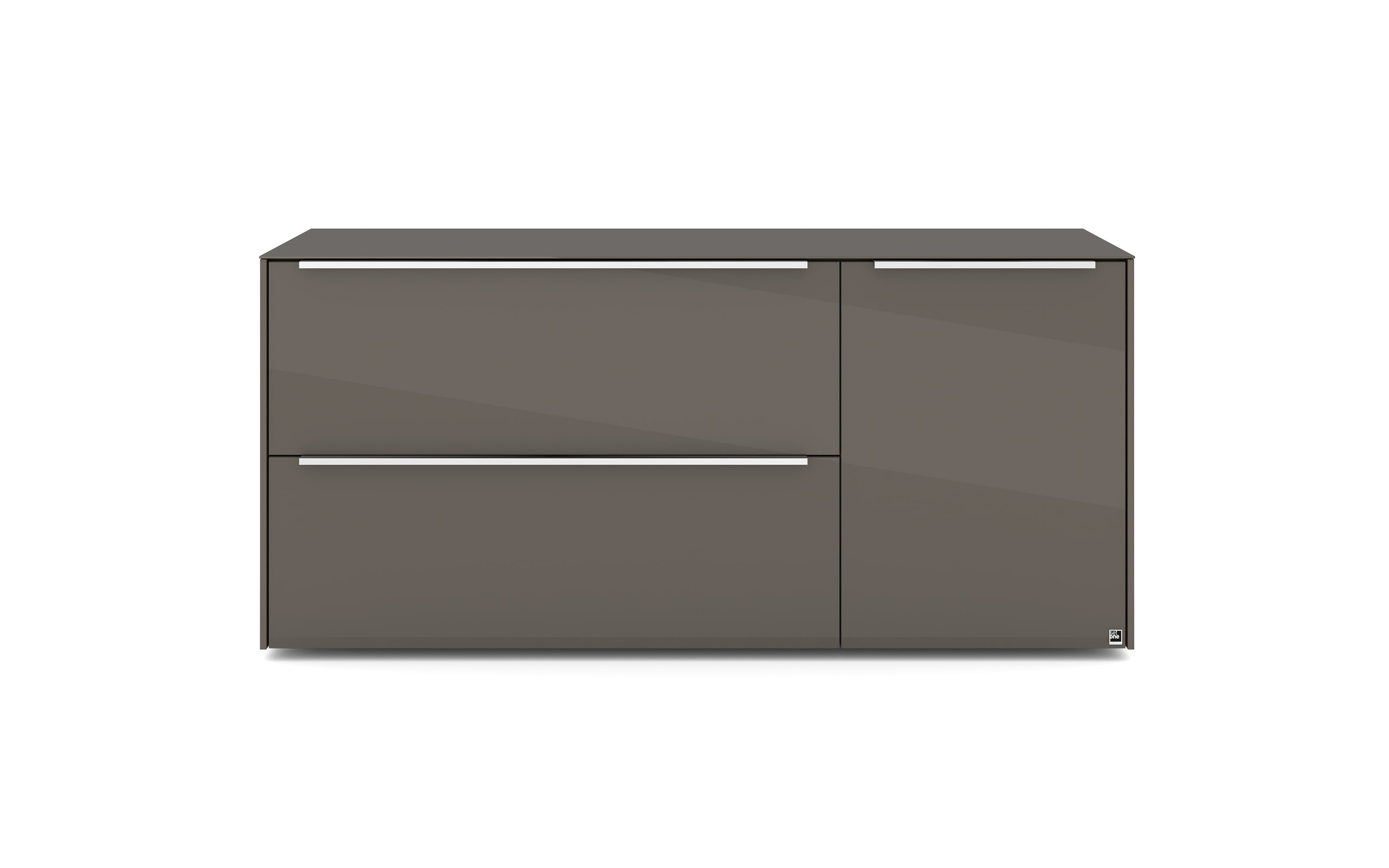 Lowboard Reno, anthrazit/Edelstahl-Nachbildung