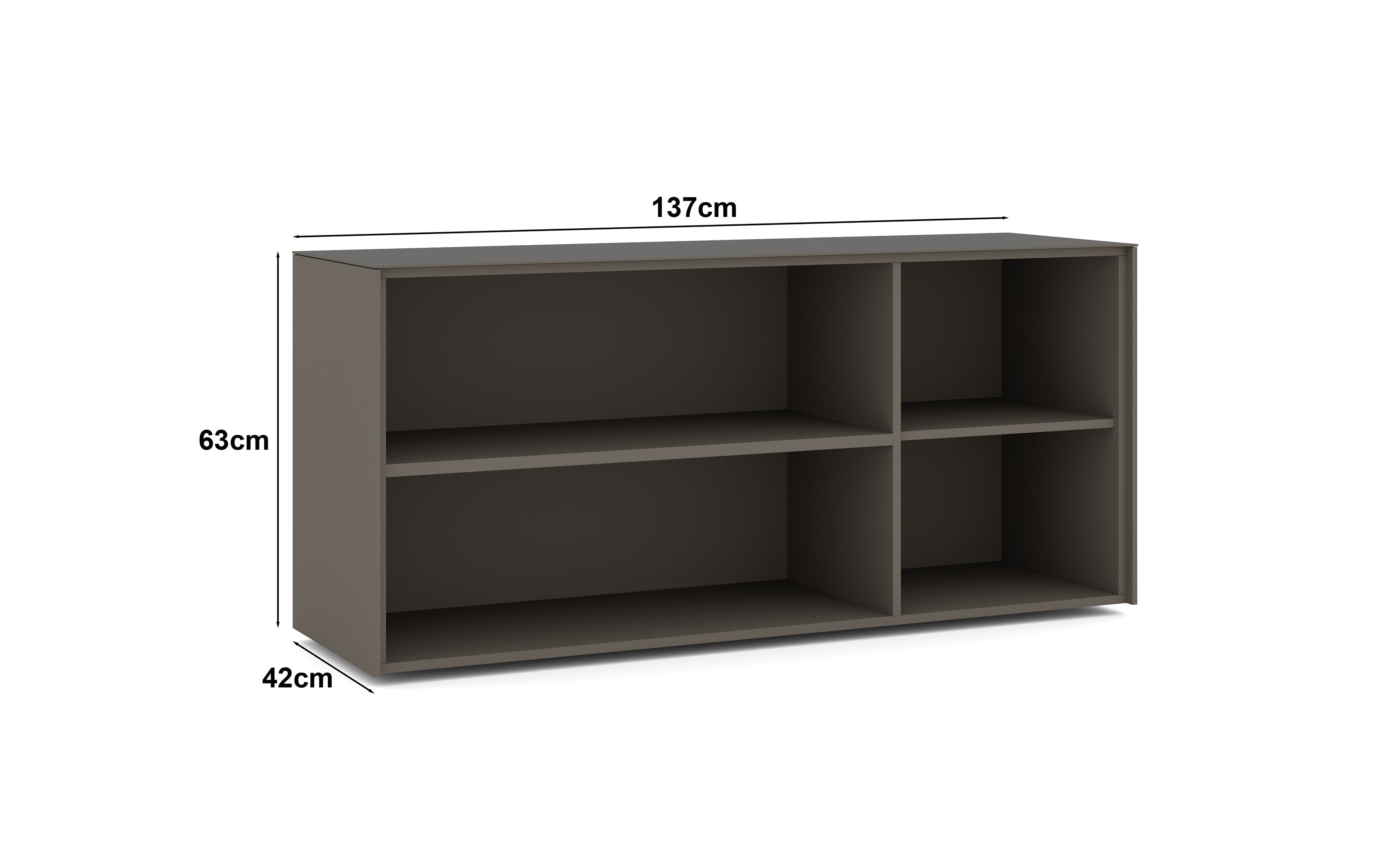Lowboard Reno, anthrazit/Edelstahl-Nachbildung