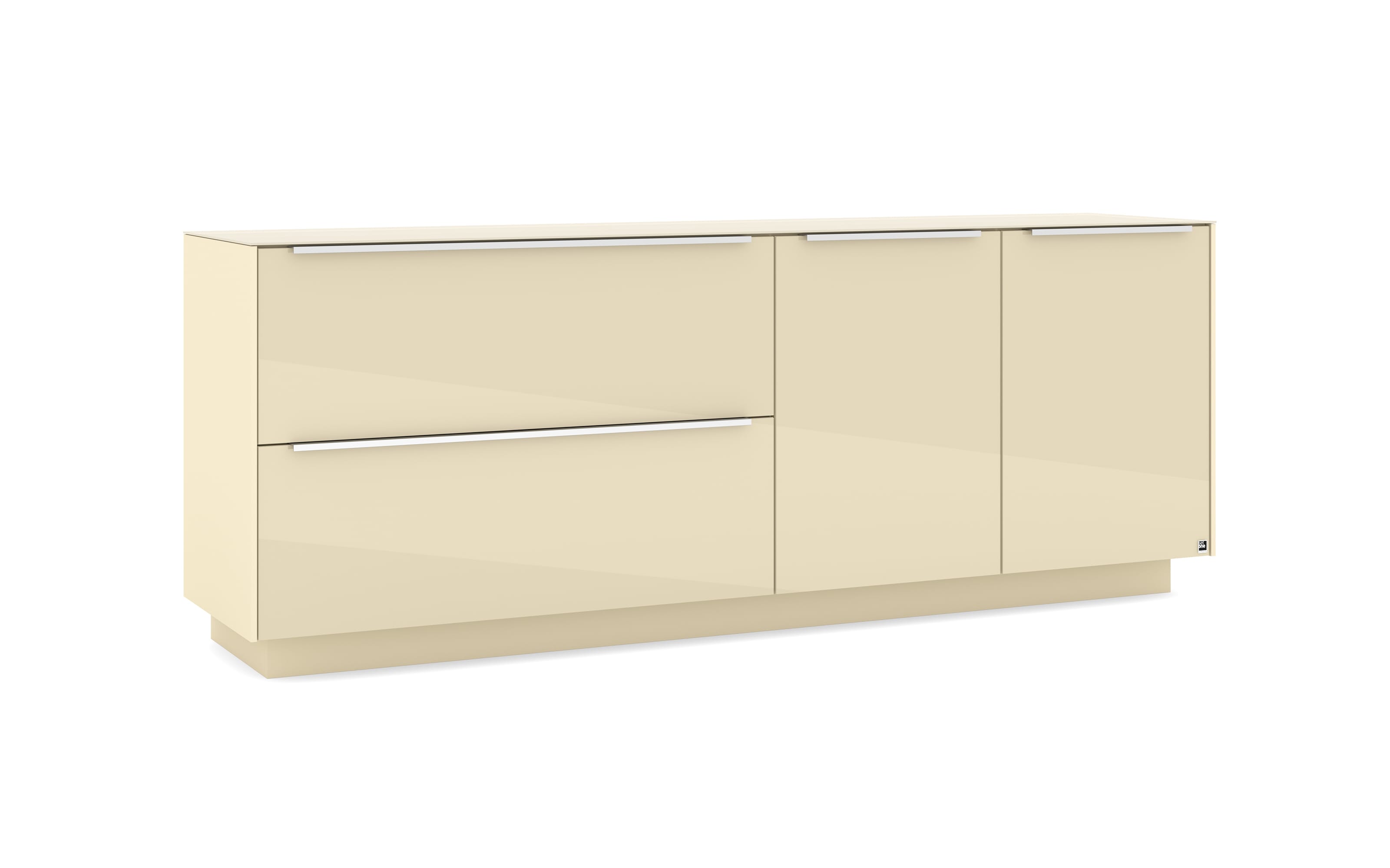 Lowboard Reno, kaschmir/Edelstahl-Nachbildung