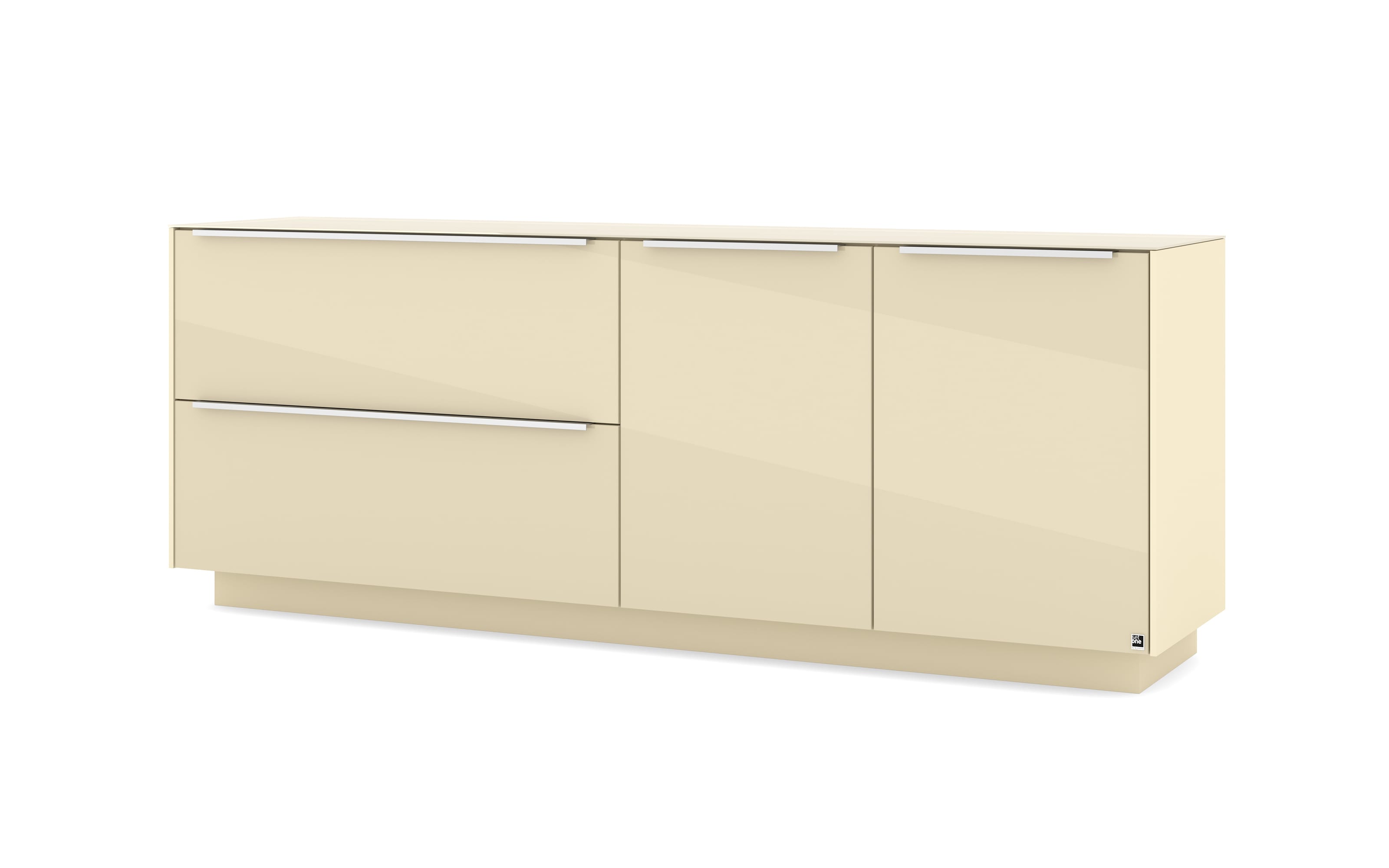 Lowboard Reno, kaschmir/Edelstahl-Nachbildung