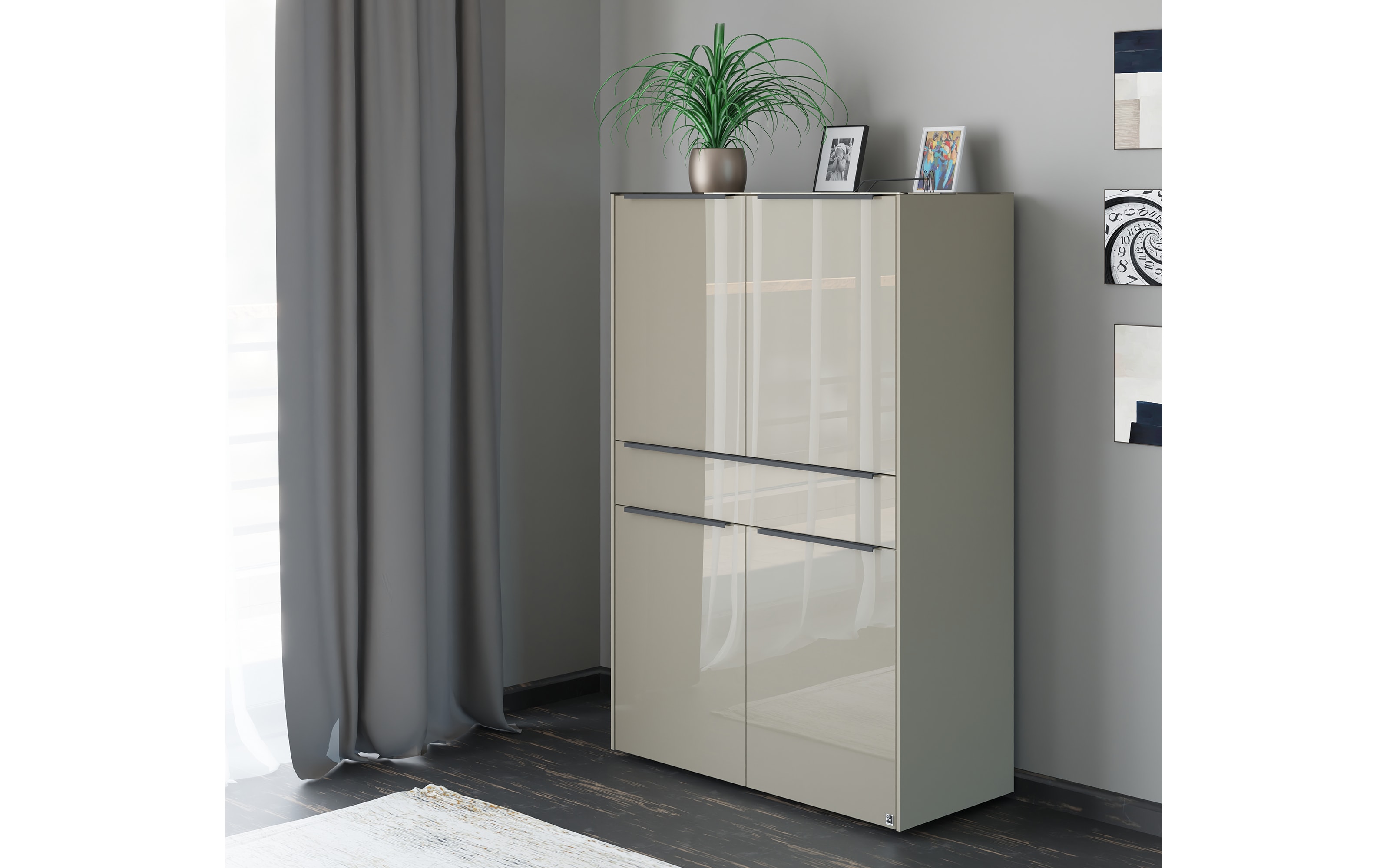 Highboard Reno, taupe/graphit