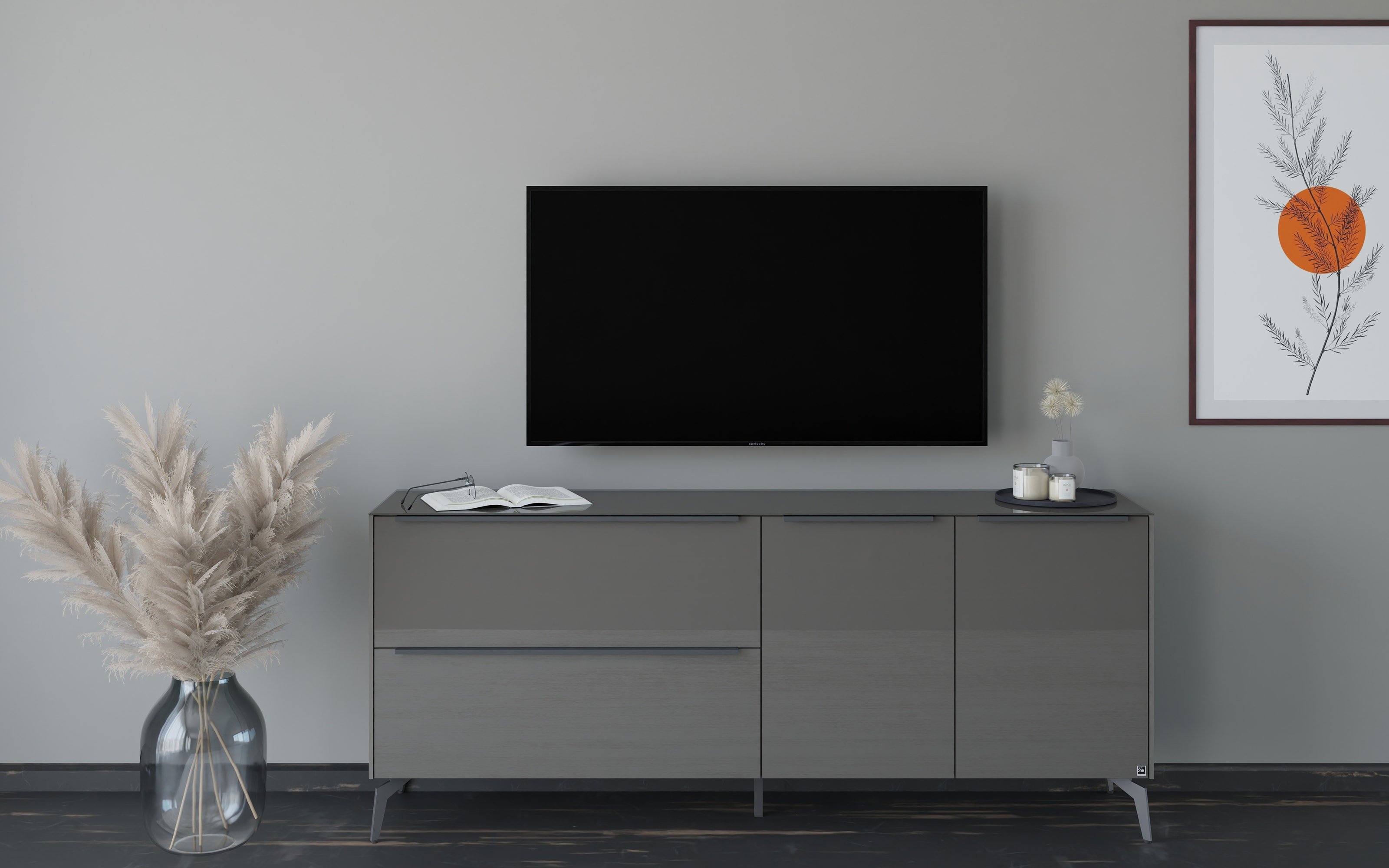 Lowboard Reno, anthrazit/graphit