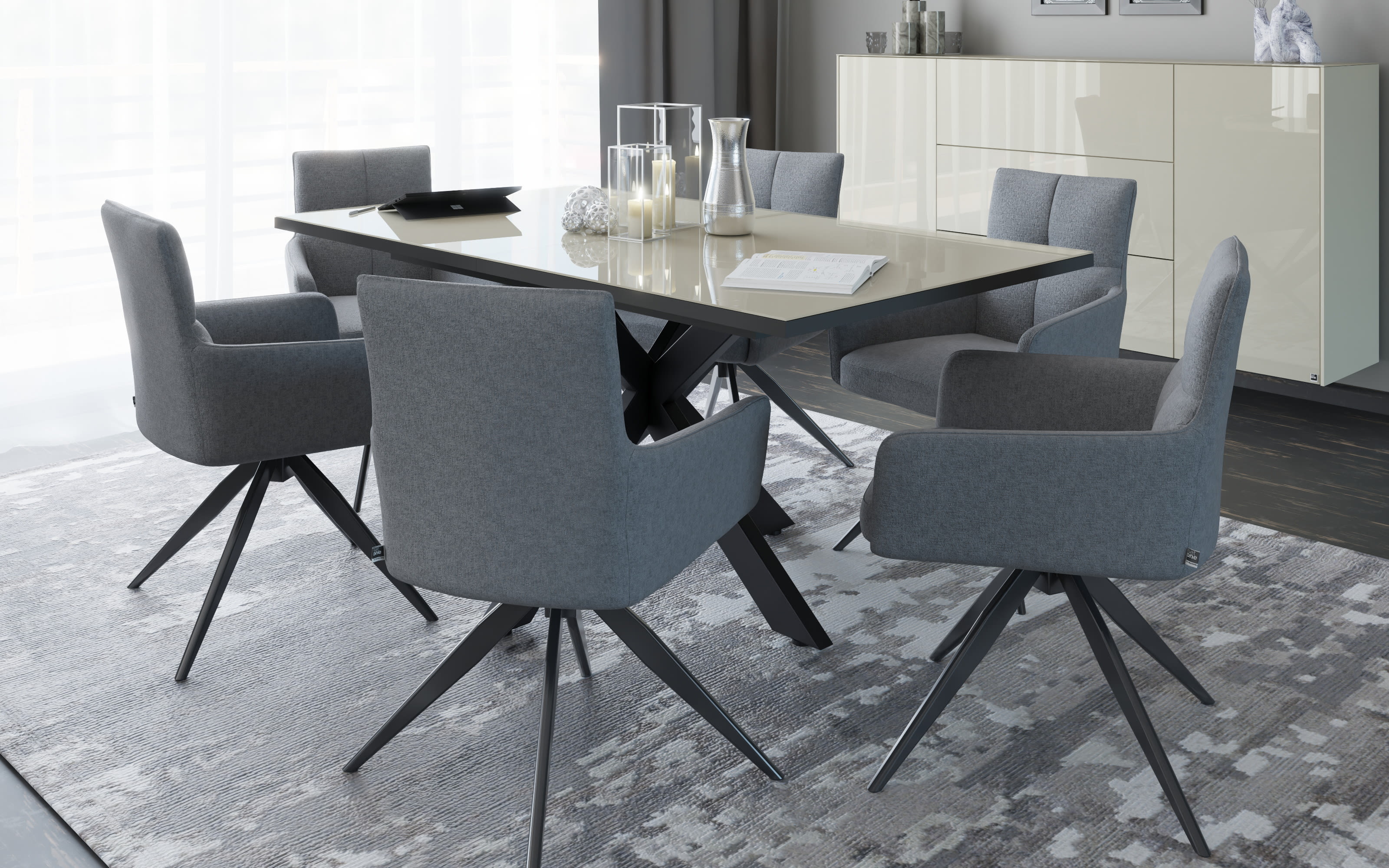 Esstisch Reno, kaschmir, inkl. Synchronauszug