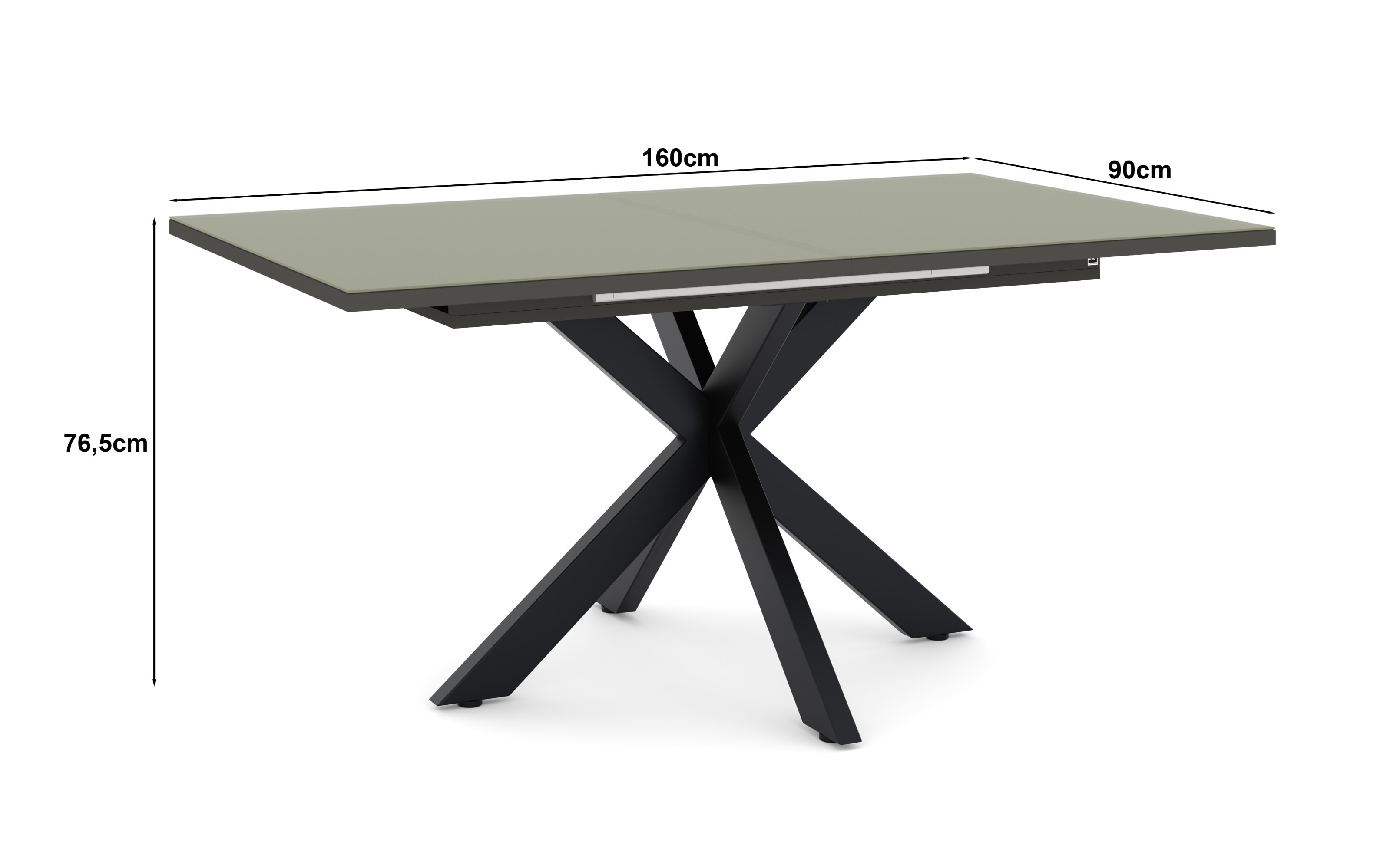 Esstisch Reno, olivgrün, inkl. Synchronauszug