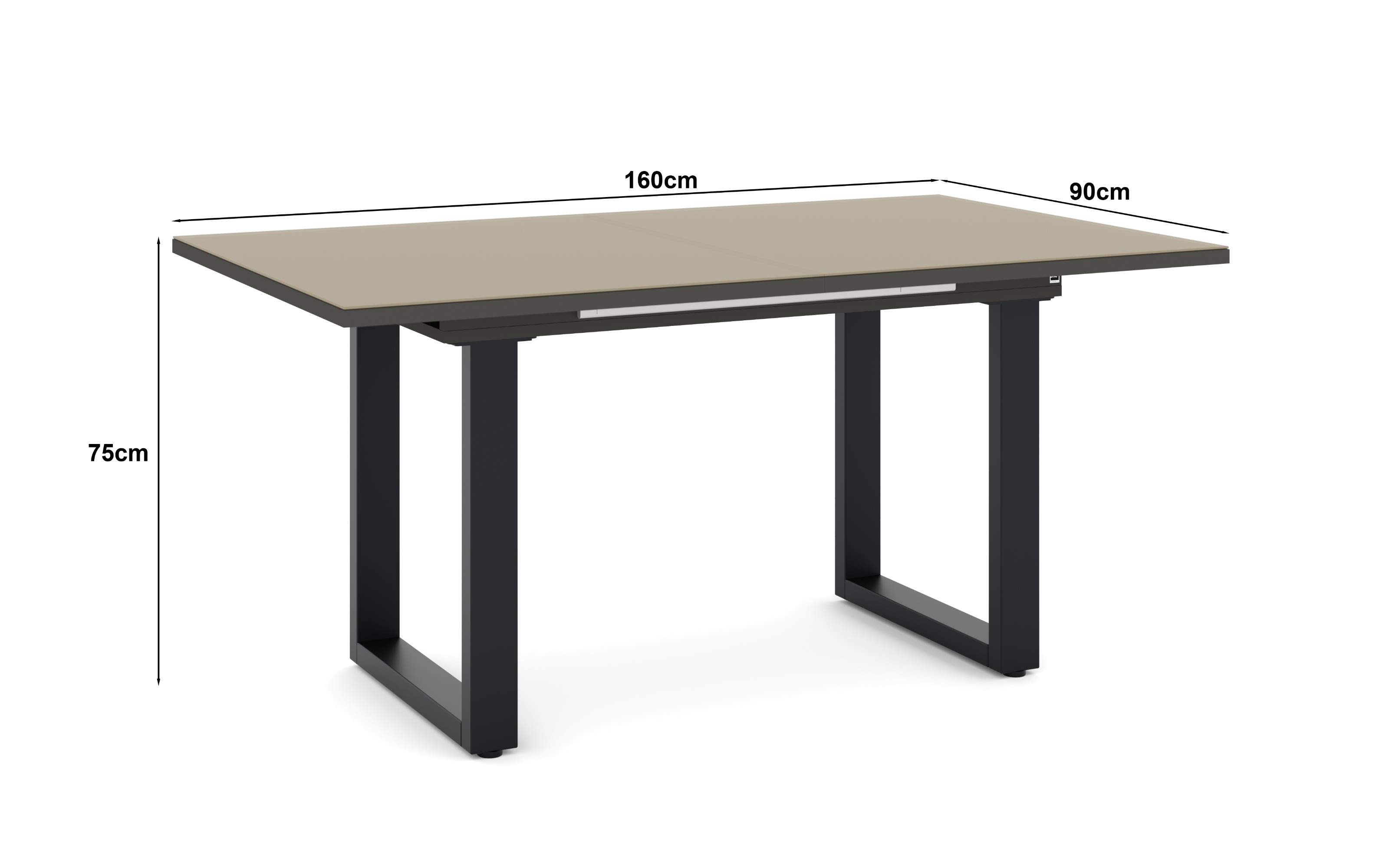 Esstisch Reno, taupe, inkl. Synchronauszug