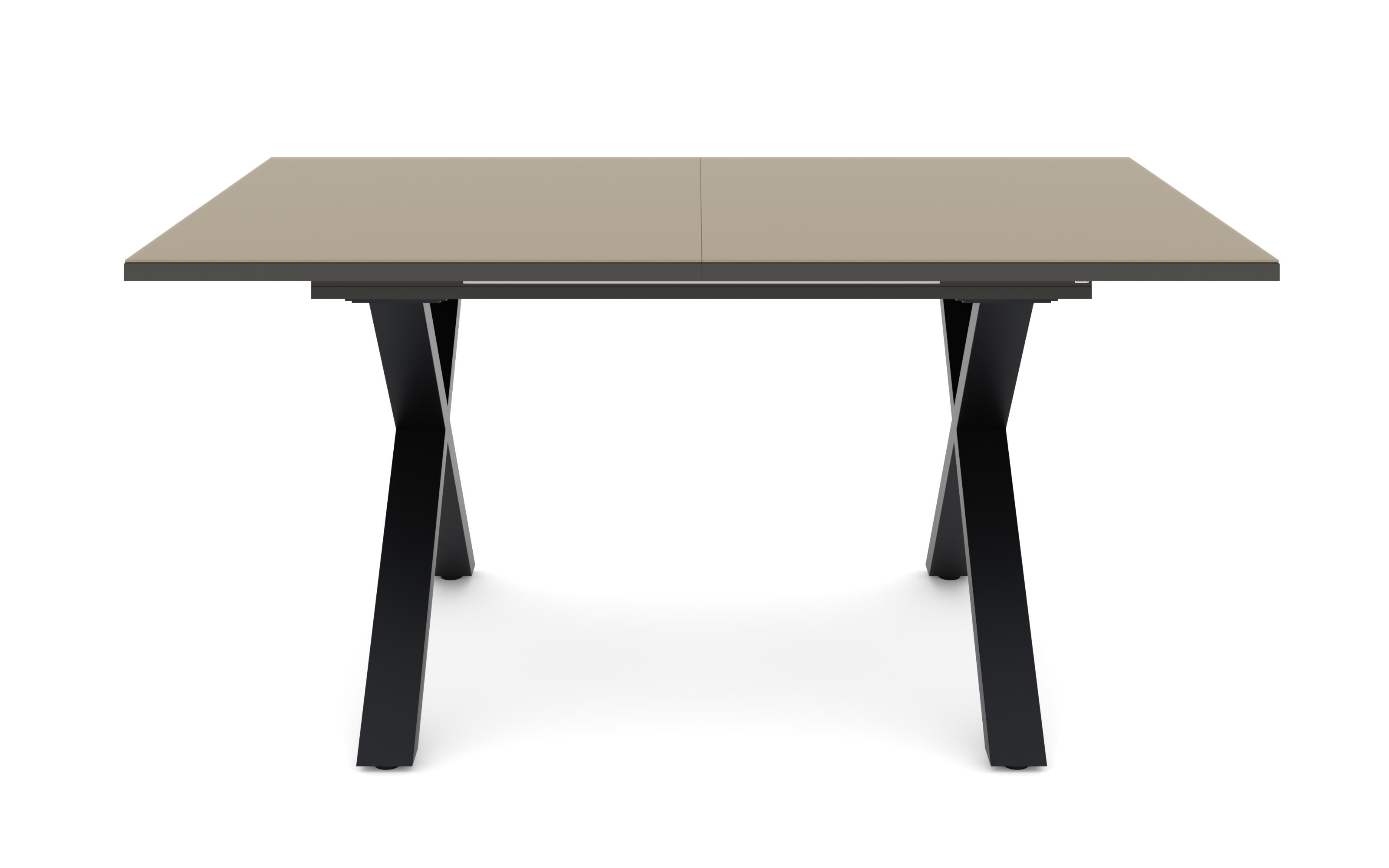 Esstisch Reno, taupe/schwarz, inkl. Synchronauszug