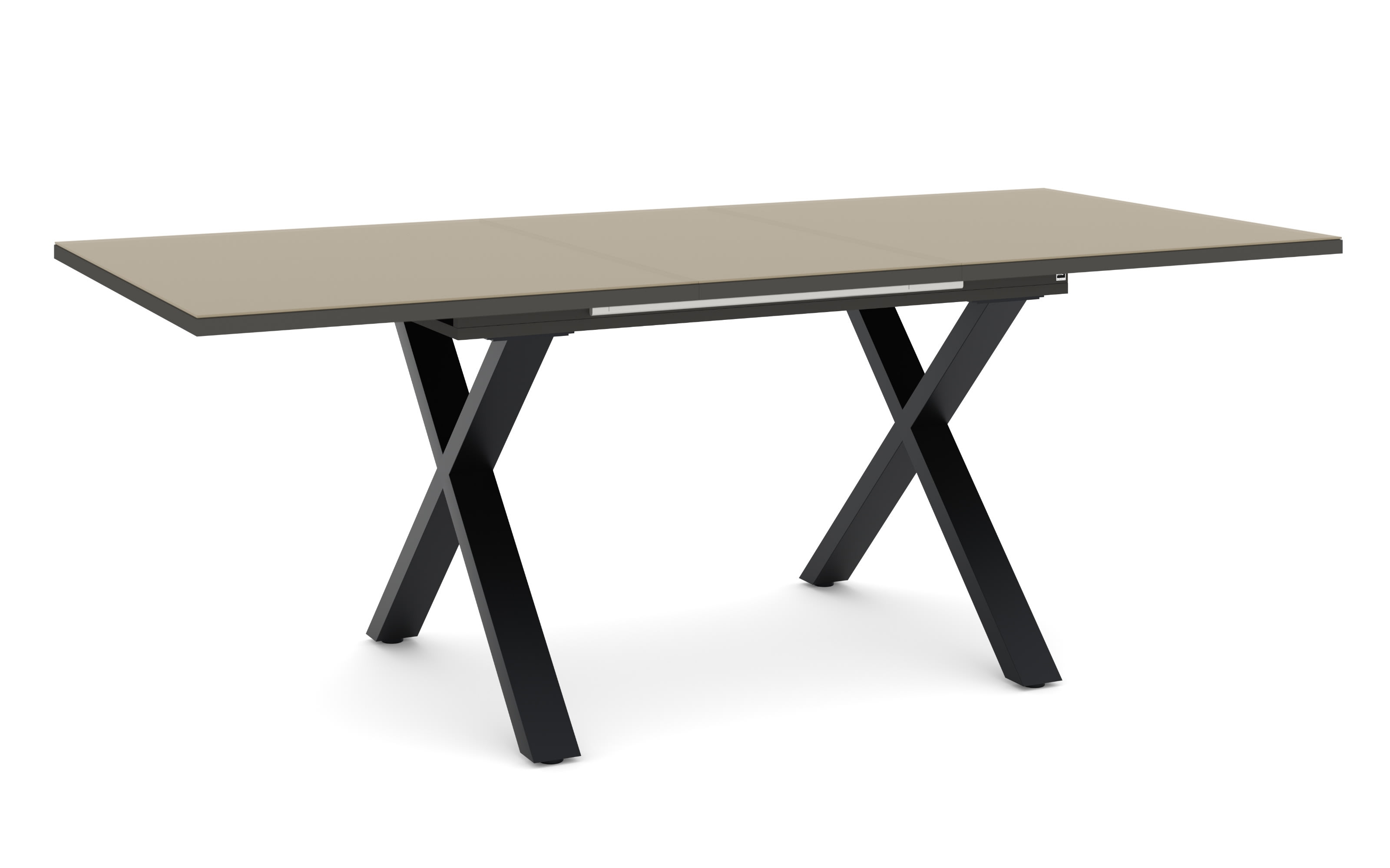 Esstisch Reno, taupe/schwarz, inkl. Synchronauszug
