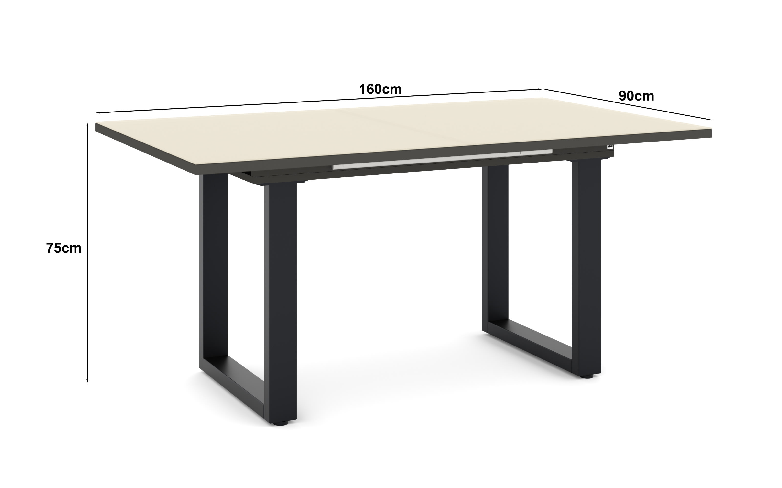 Esstisch Reno, kaschmir/schwarz, inkl. Synchronauszug