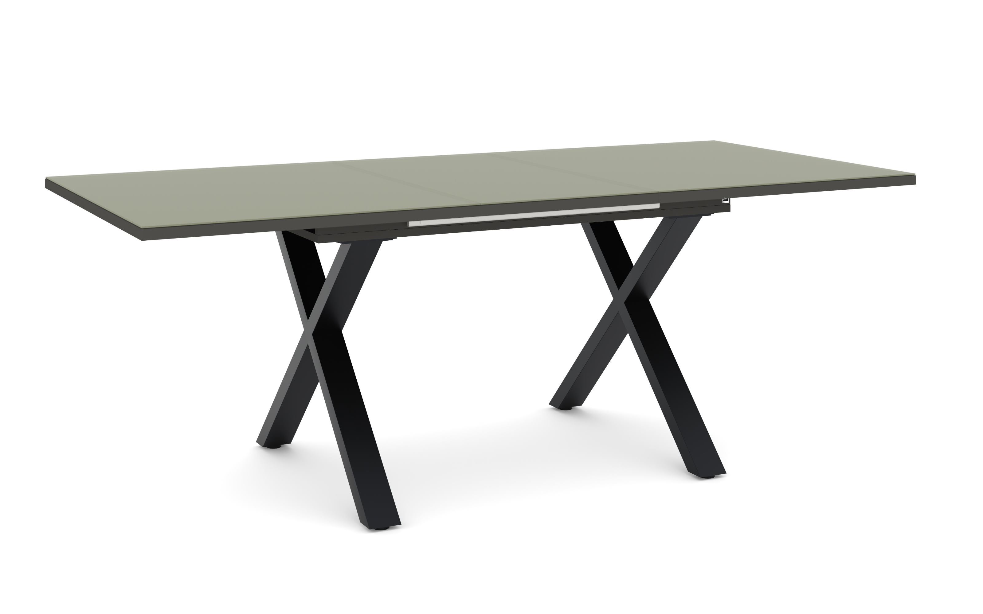 Esstisch Reno, olivgrün/schwarz, inkl. Synchronauszug