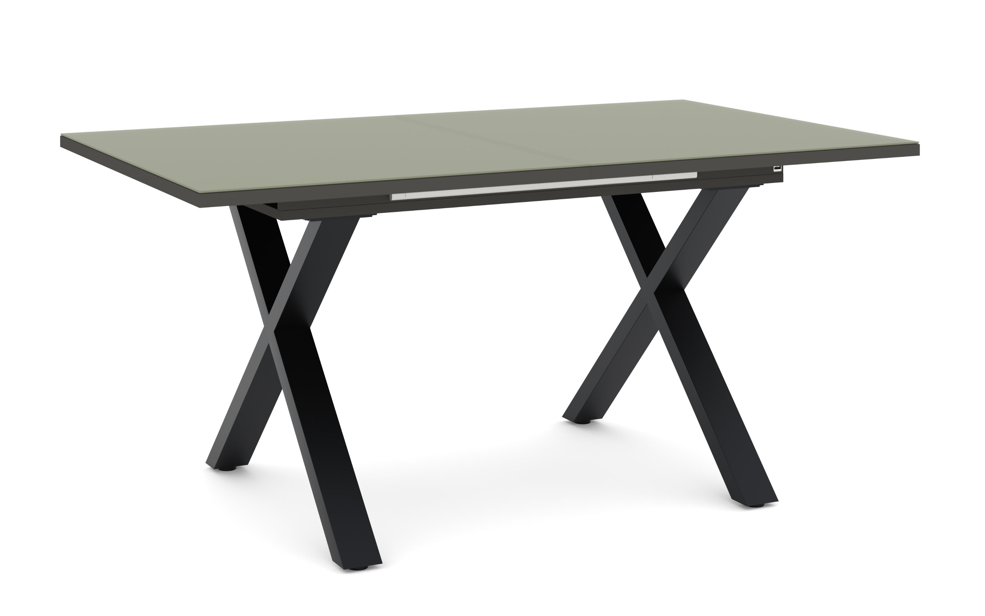 Esstisch Reno, olivgrün/schwarz, inkl. Synchronauszug