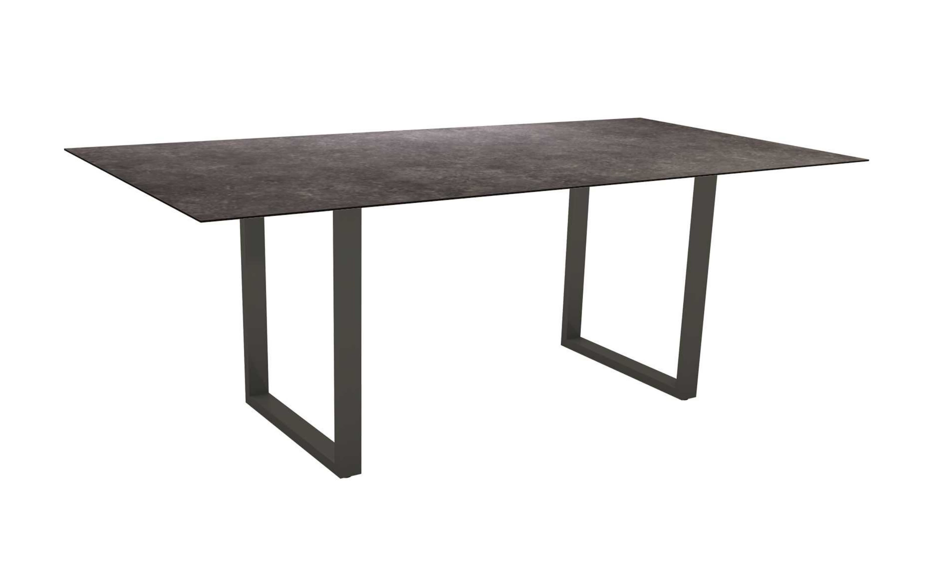 Kufentisch 431429, Kufen aus Aluminium anthrazit, Tischplatte Vintage grau