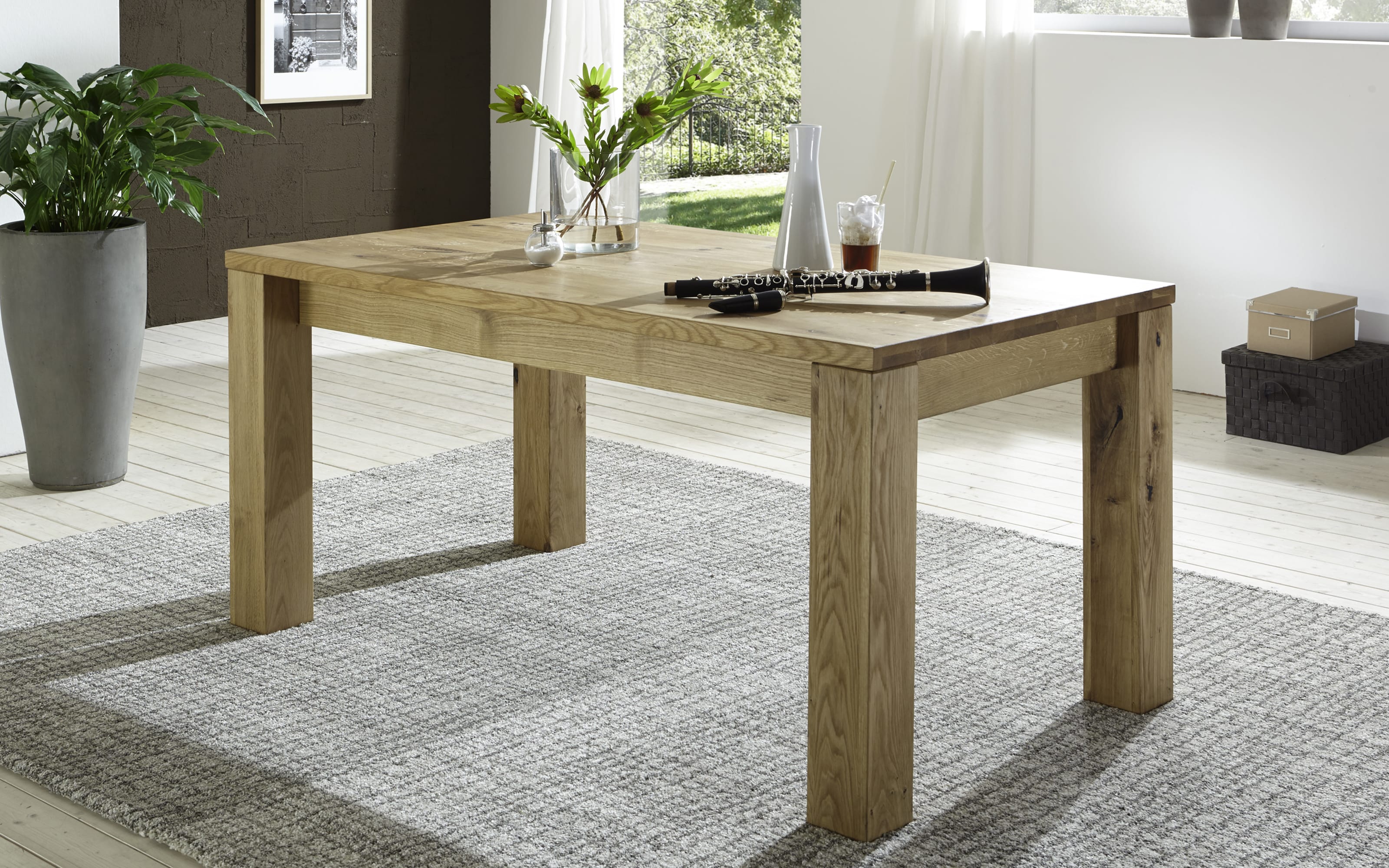 Esstisch Gloria, Eiche massiv, geölt, 140 cm