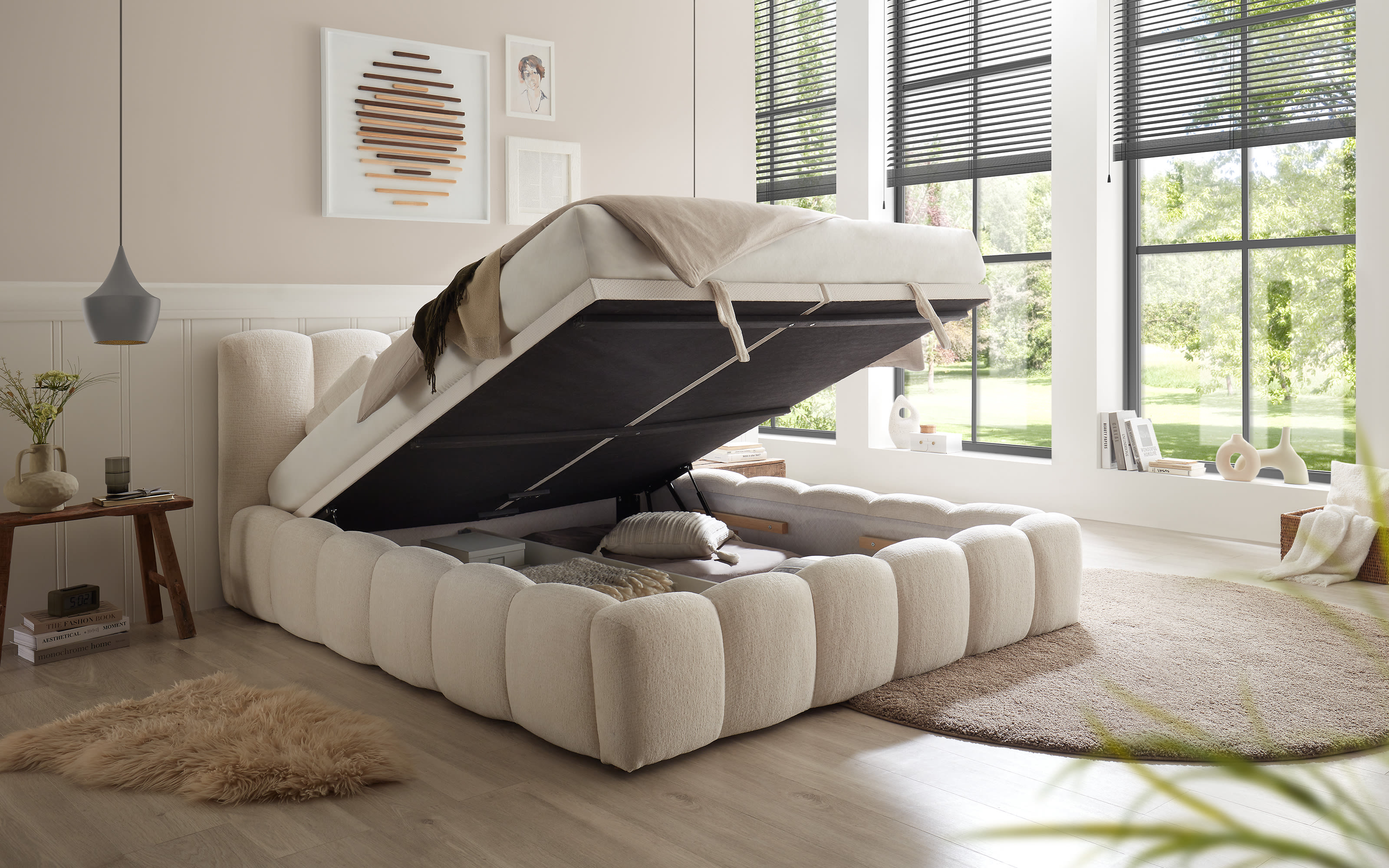 Polsterbetten Avesta, beige