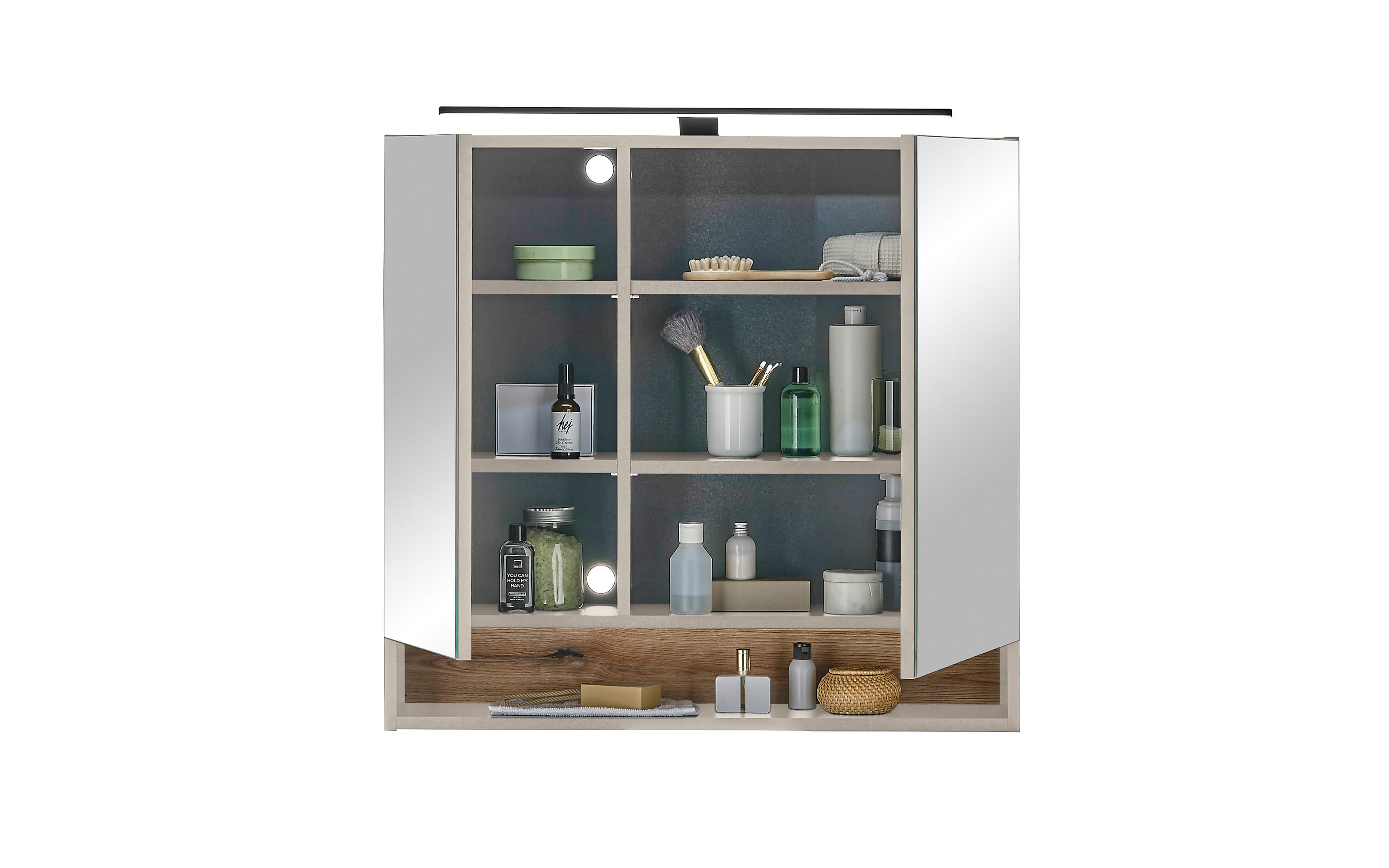 Spiegelschrank Denver, kaschmir/schwarz