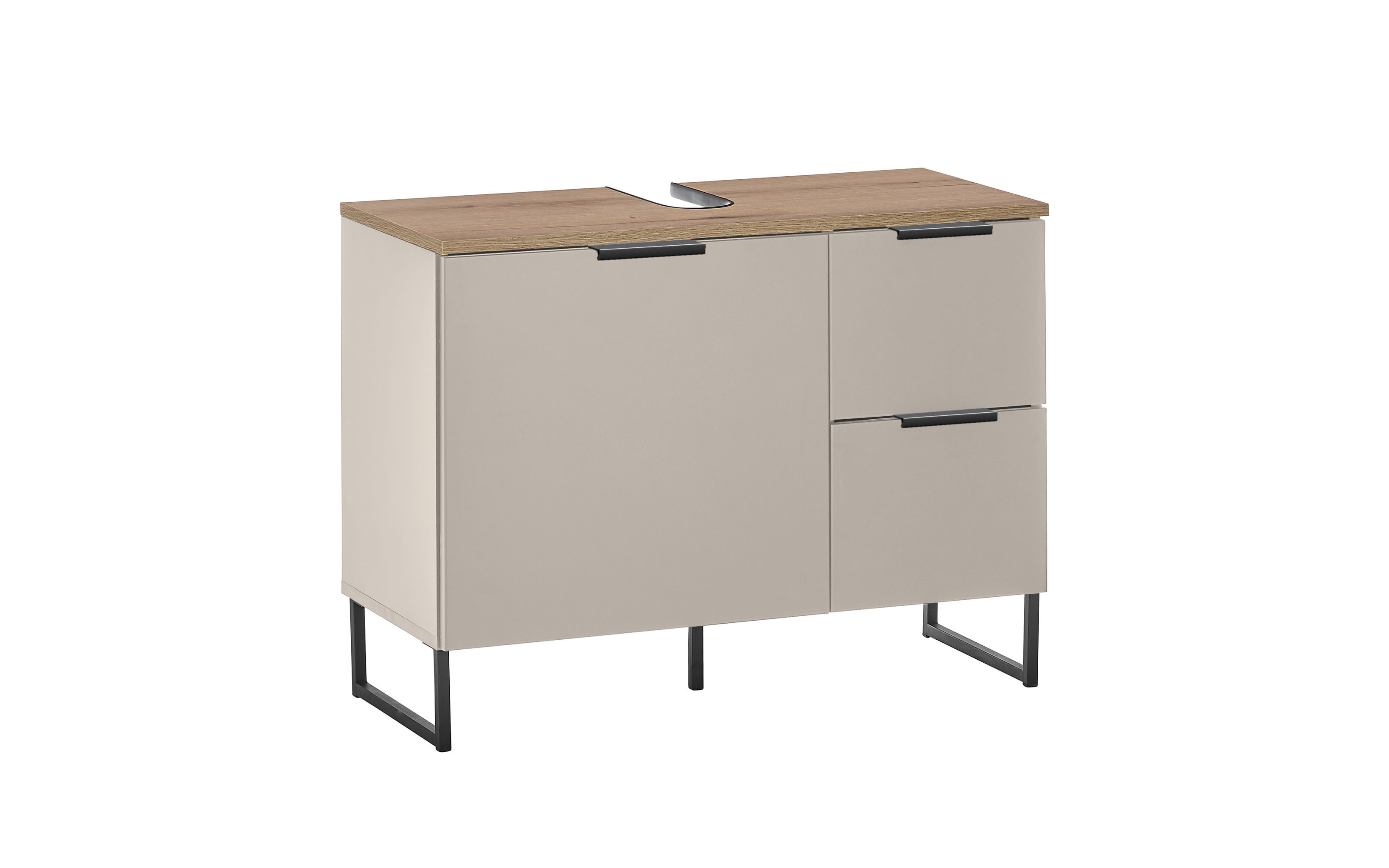 Waschbeckenunterschrank Denver, kaschmir/schwarz