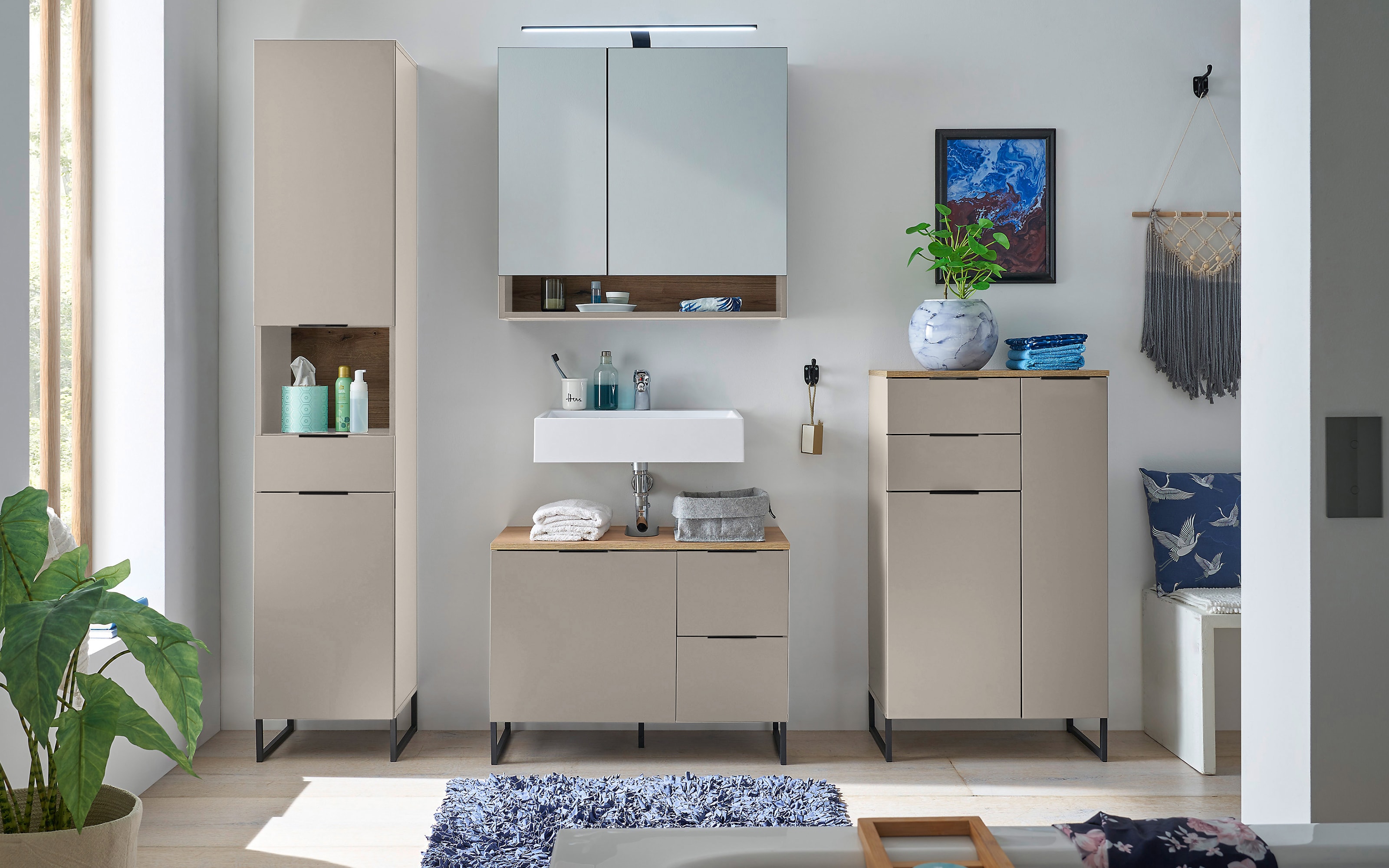 Highboard Denver, kaschmir/schwarz