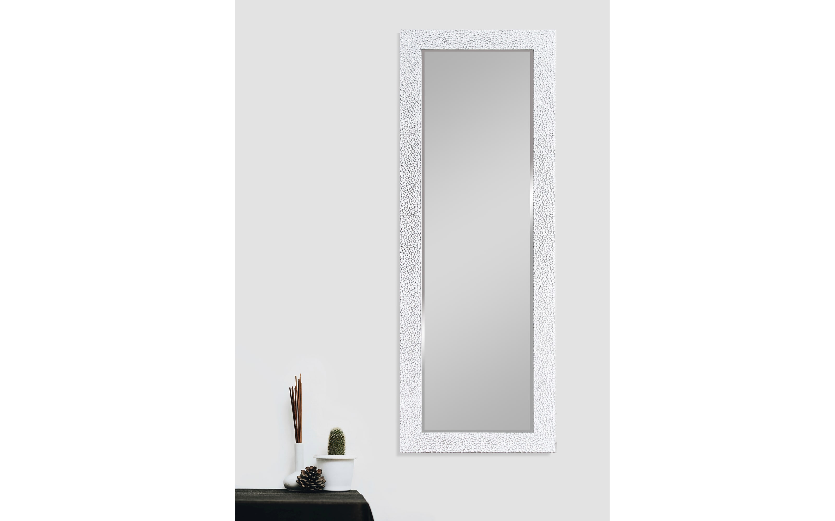 Rahmenspiegel Amy, weiß/chromfarbig, 70 x 170 cm
