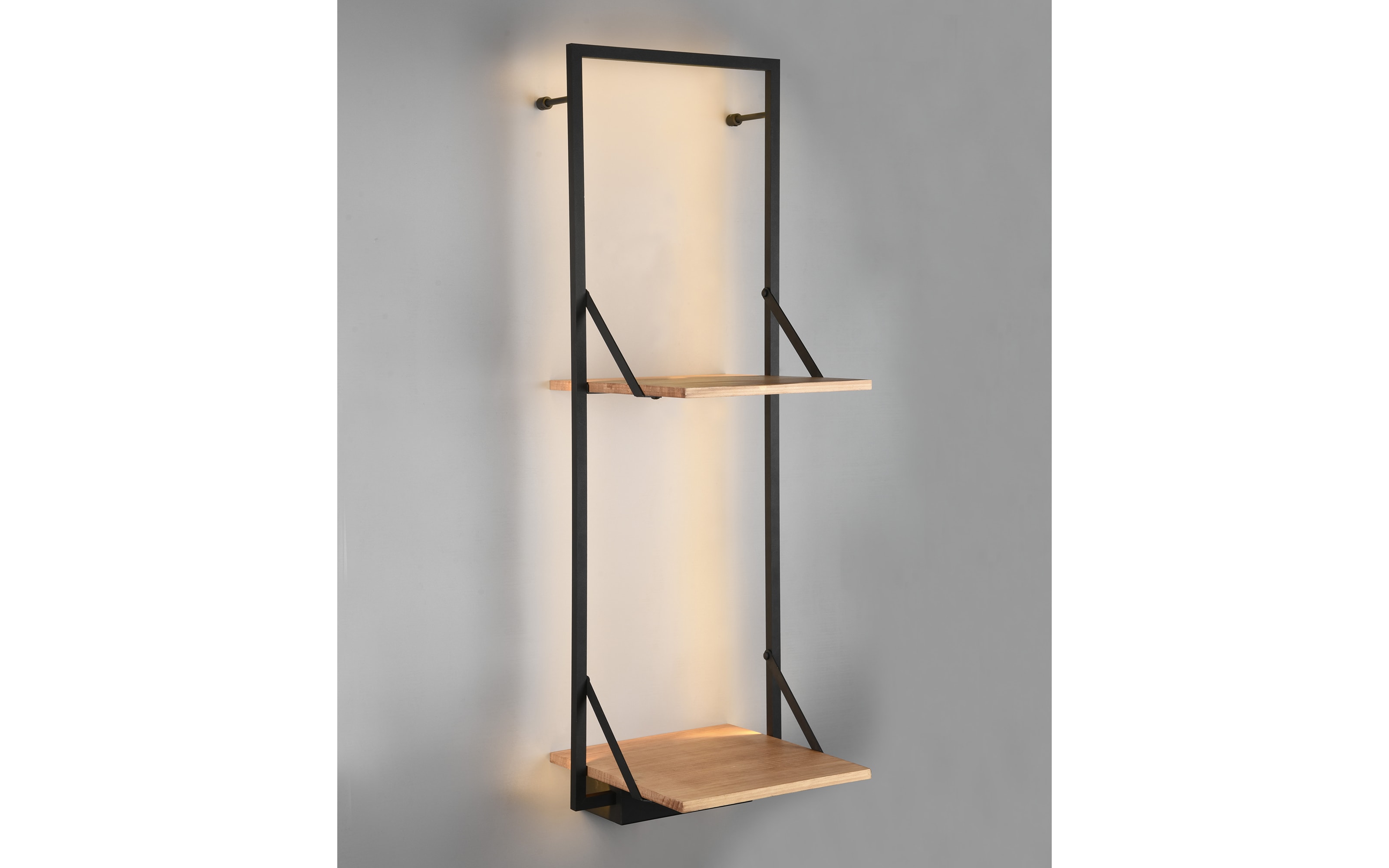 LED-Regal 2er Becky in Holz-Nachbildung, 96 x 66 cm