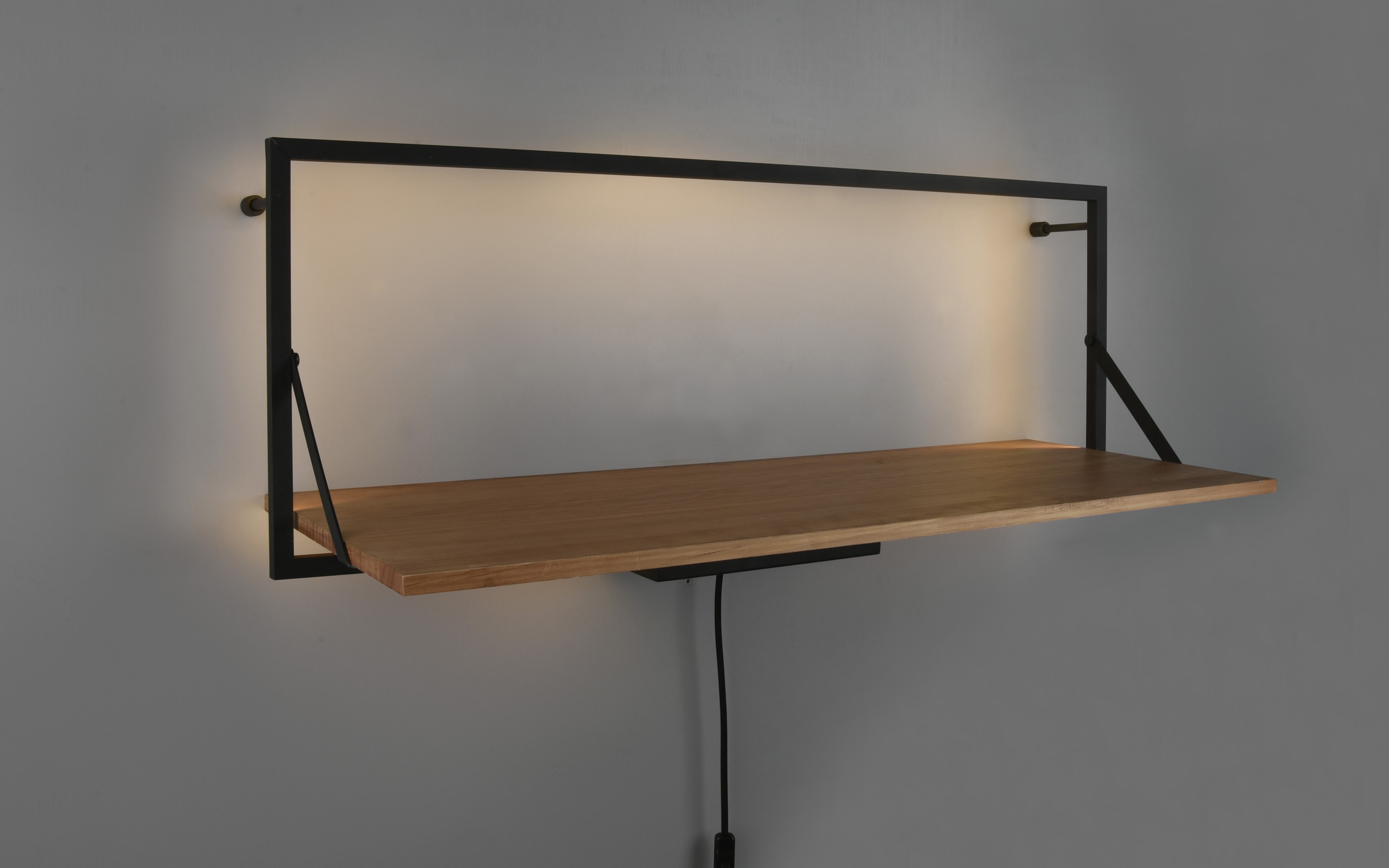 LED-Regal Becky in Holz-Nachbildung, 90 x 30 cm