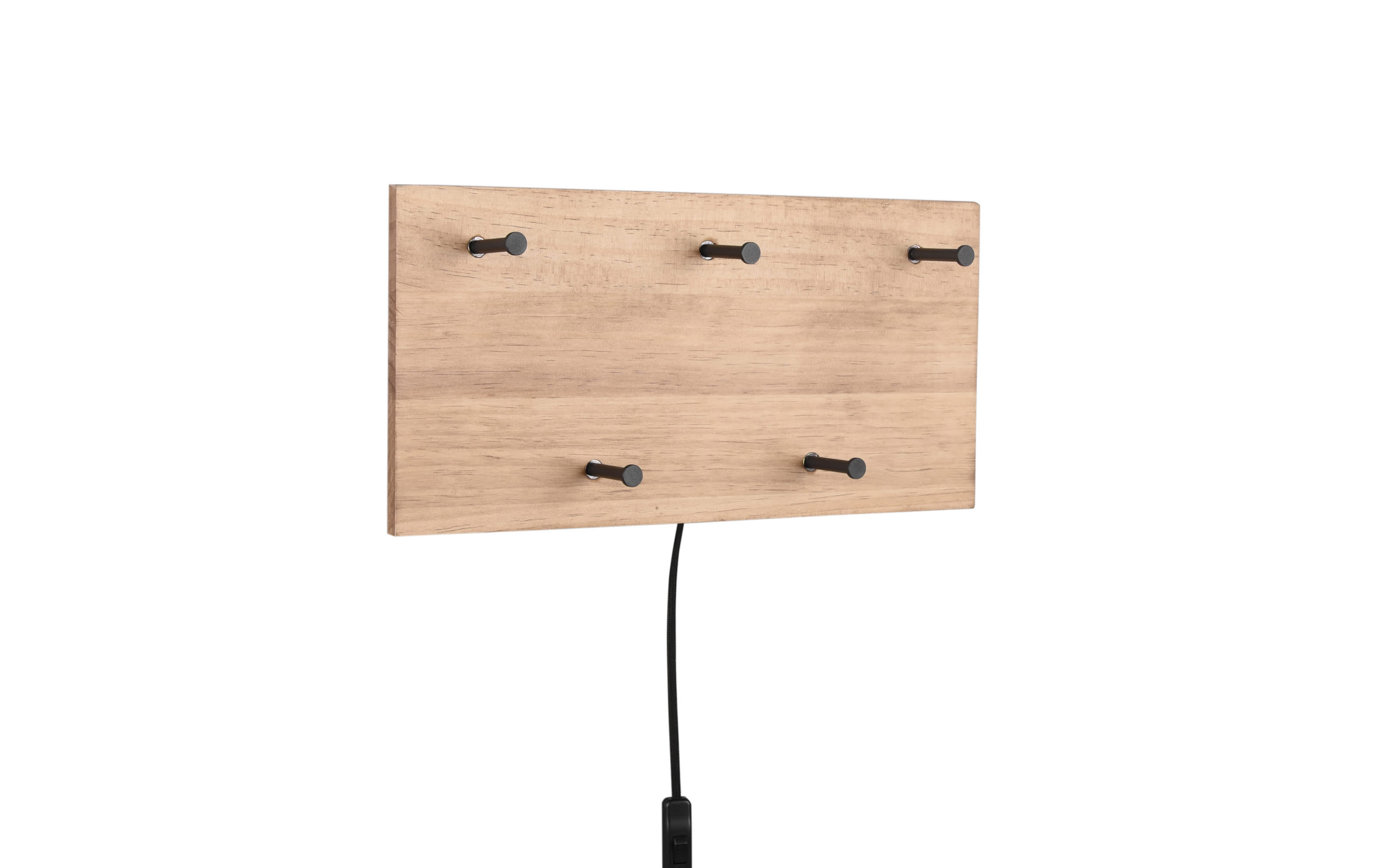 LED-Wandgarderobe Romy III, Holz-Nachbildung