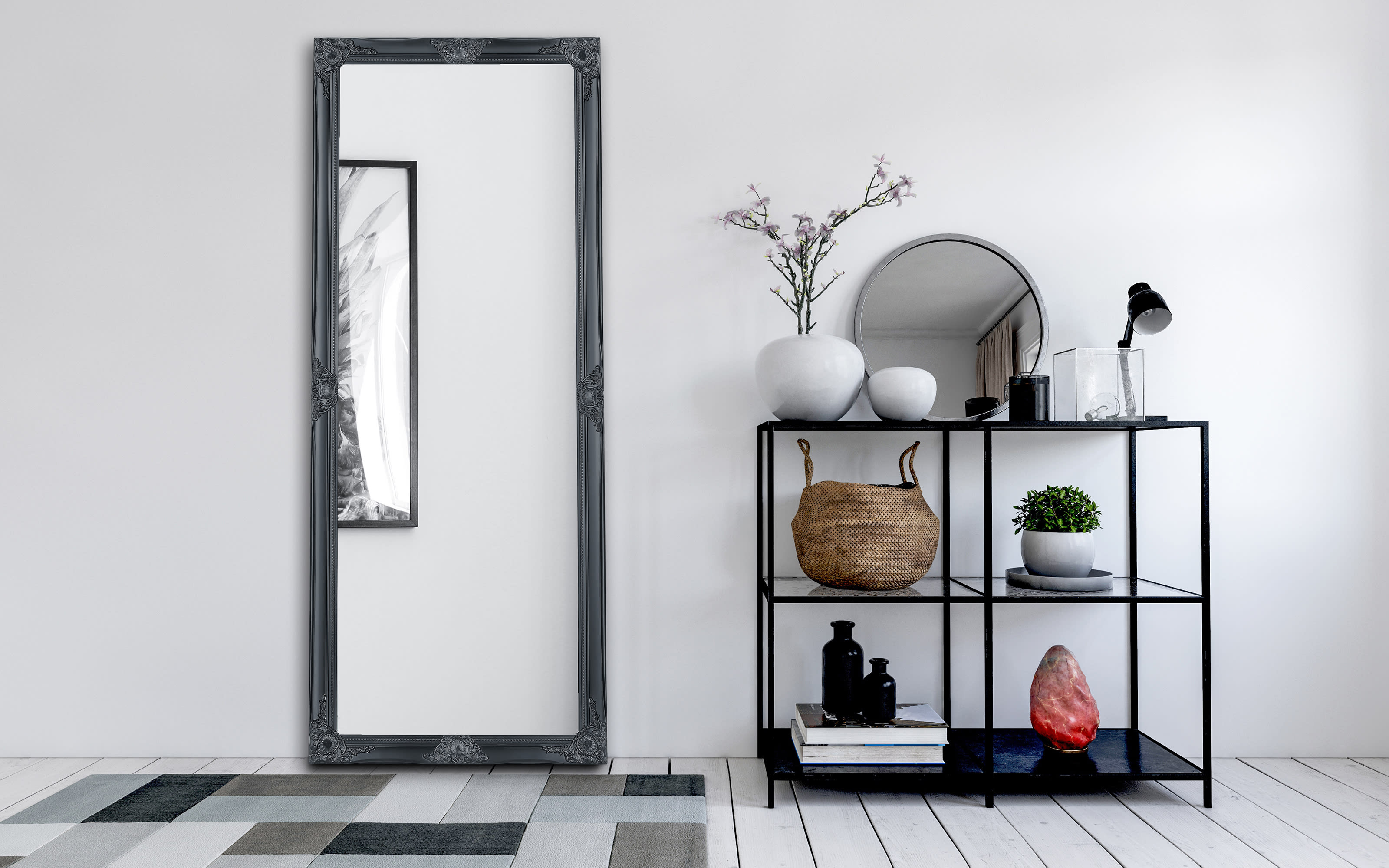 Rahmenspiegel Elsa, schwarz, 70 x 170 cm