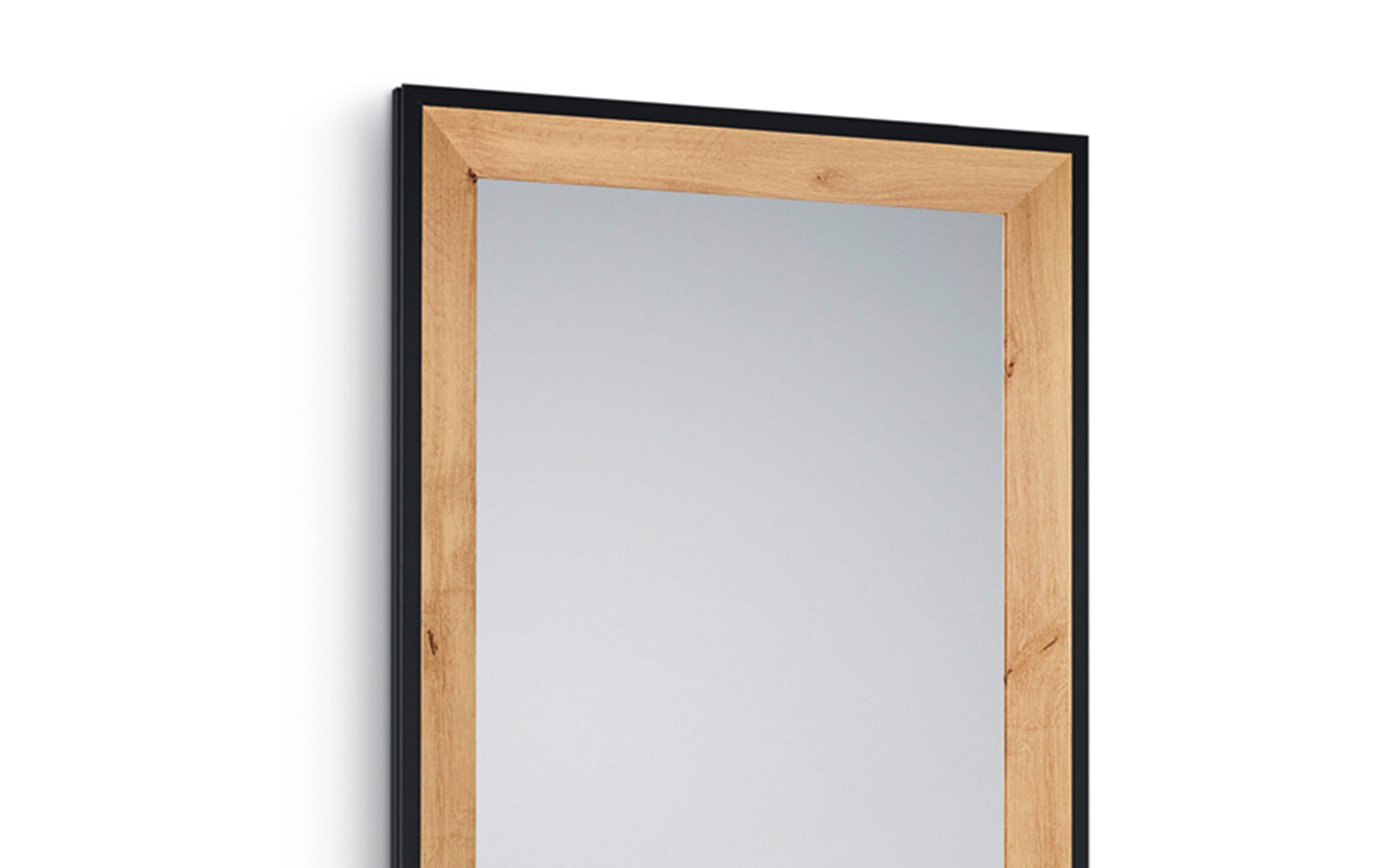 Rahmenspiegel Bianka, Eiche Nachbildung/schwarz, 50 x 150 cm
